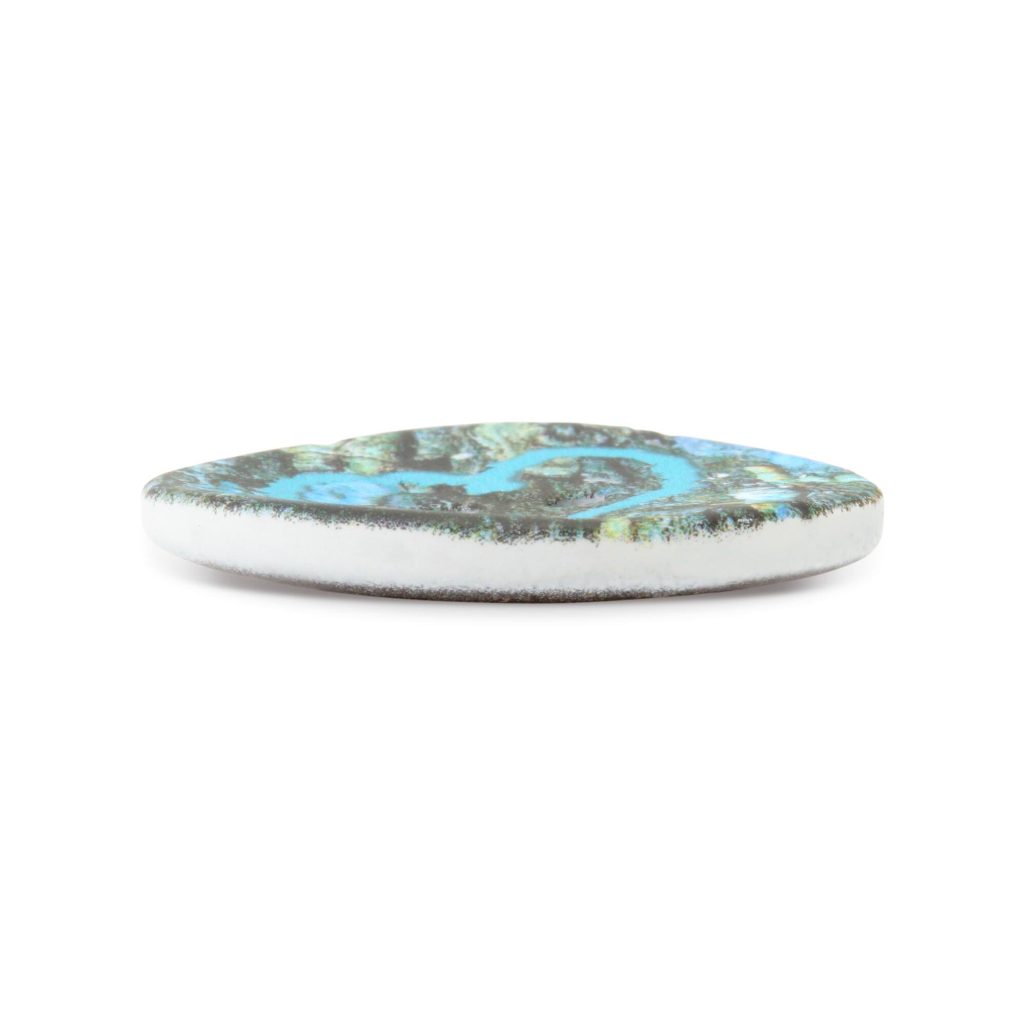 Dritz® 30mm Dark Turquoise Sustainable Coconut Round Heart Button, 3ct.