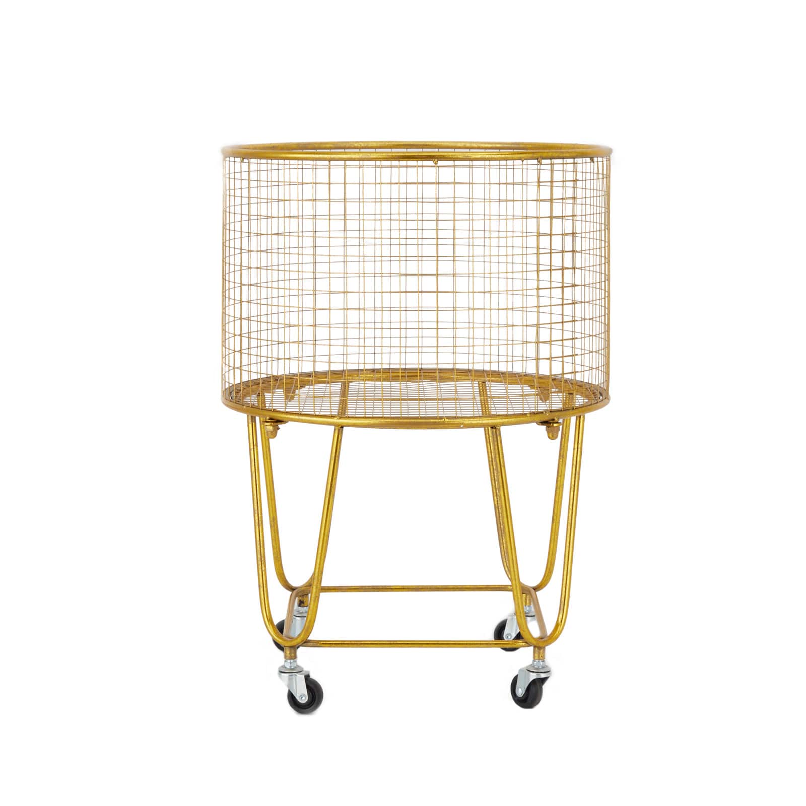 24" Gold Iron Glam Storage Cart