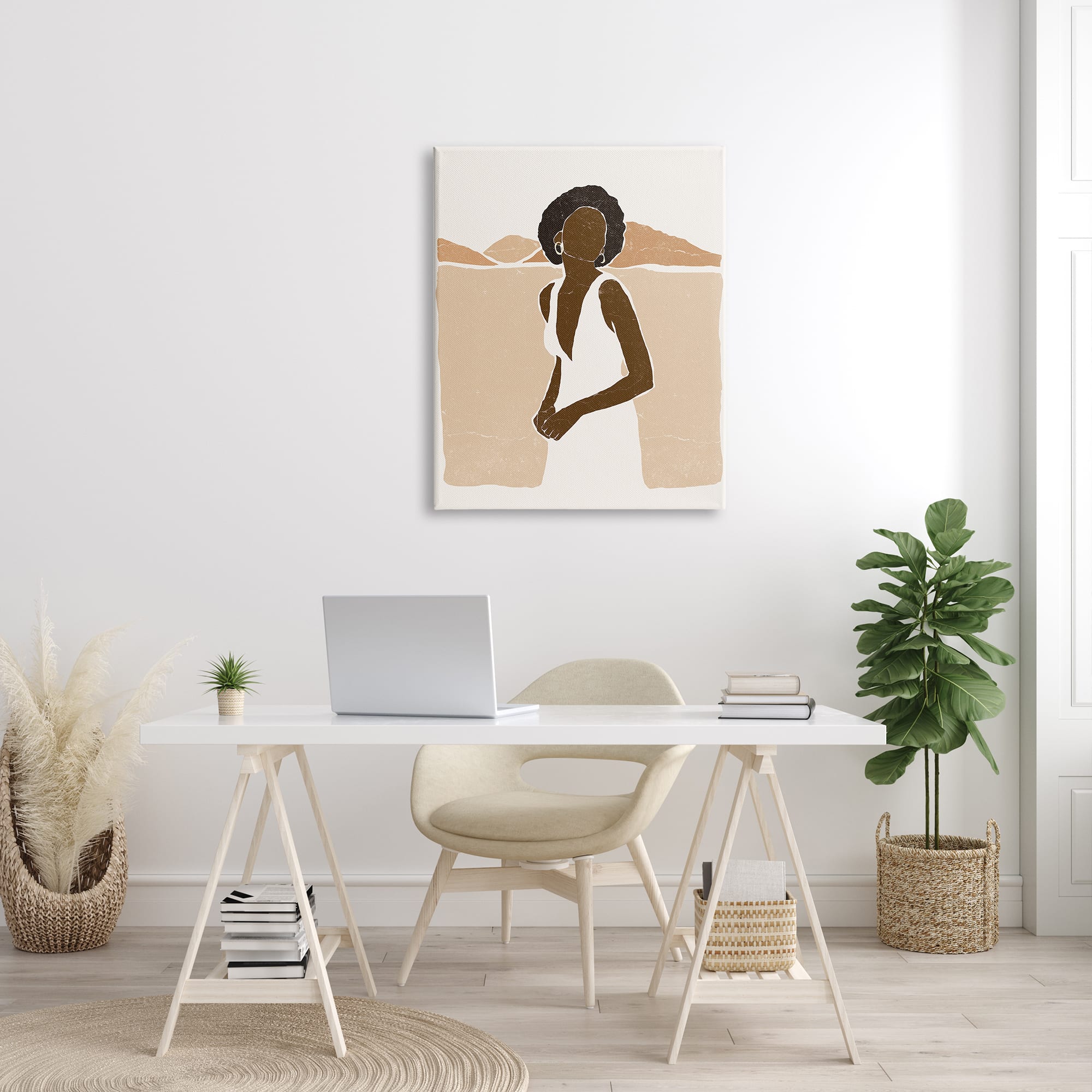 Stupell Industries Woman Standing in Desert Canyon Mountain Landscape Canvas Wall Art
