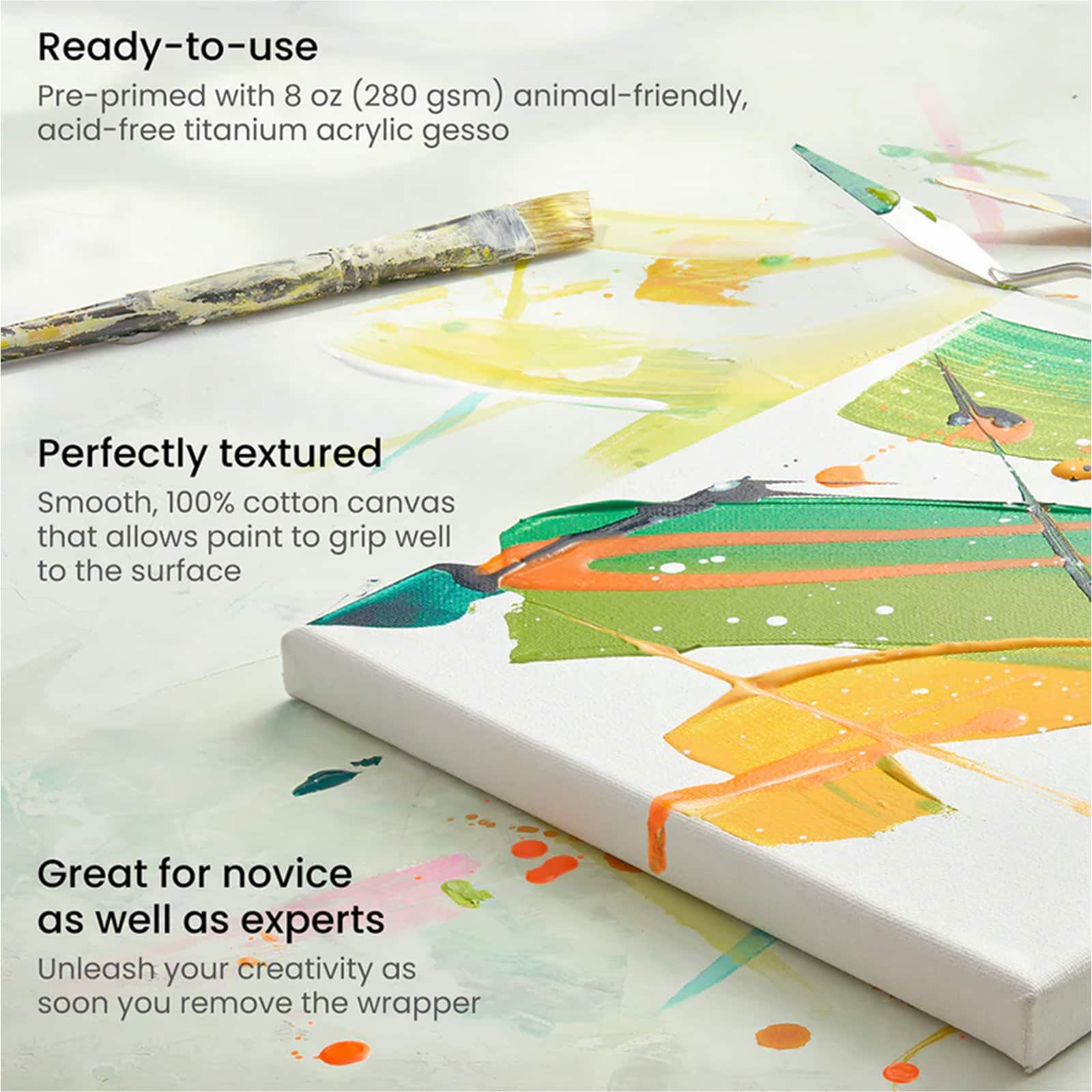 Arteza® 6" x 6" White Stretched Canvases, 12ct.