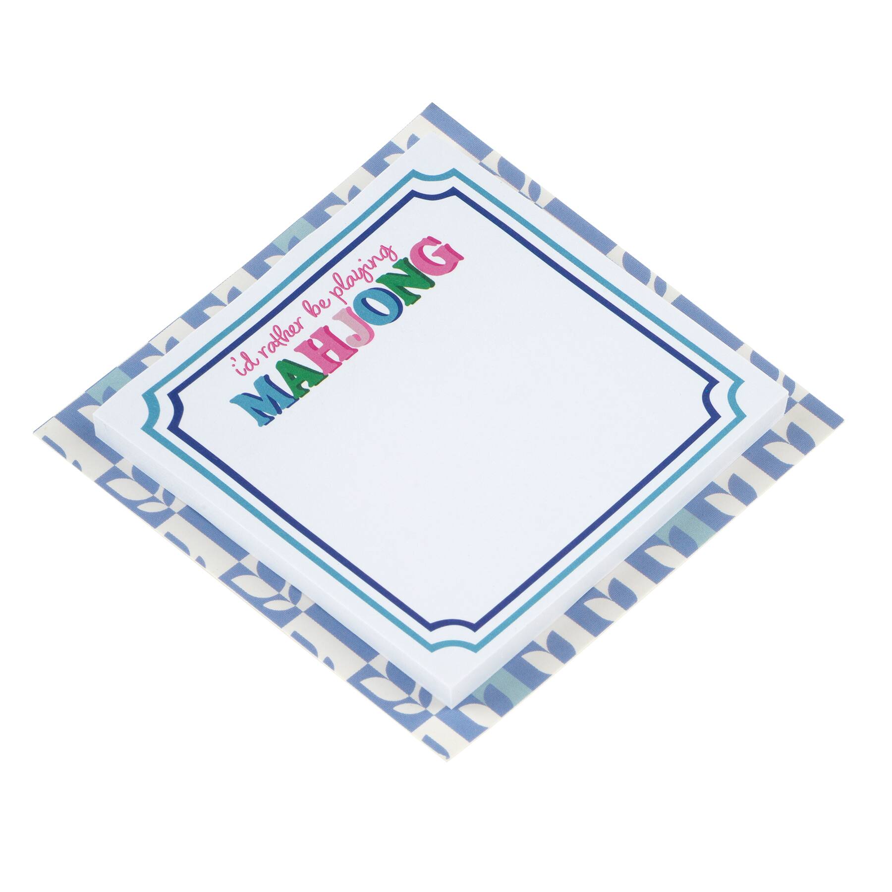 Mahjong 3.5" x 3.5" Blue & White Sticky Notes by Fab Finds