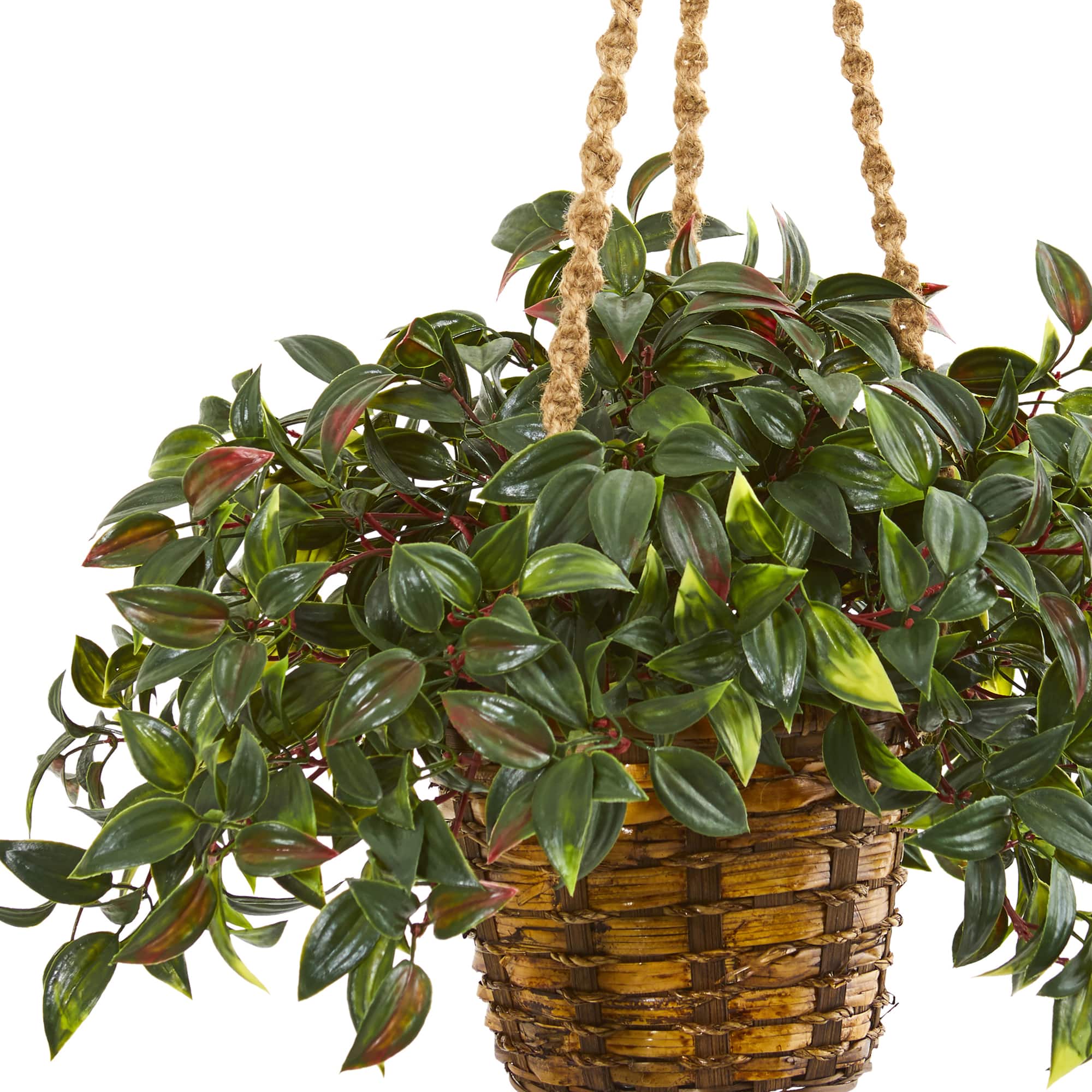 2.5ft. UV Resistant Mini Melon Artificial Plant in Hanging Basket
