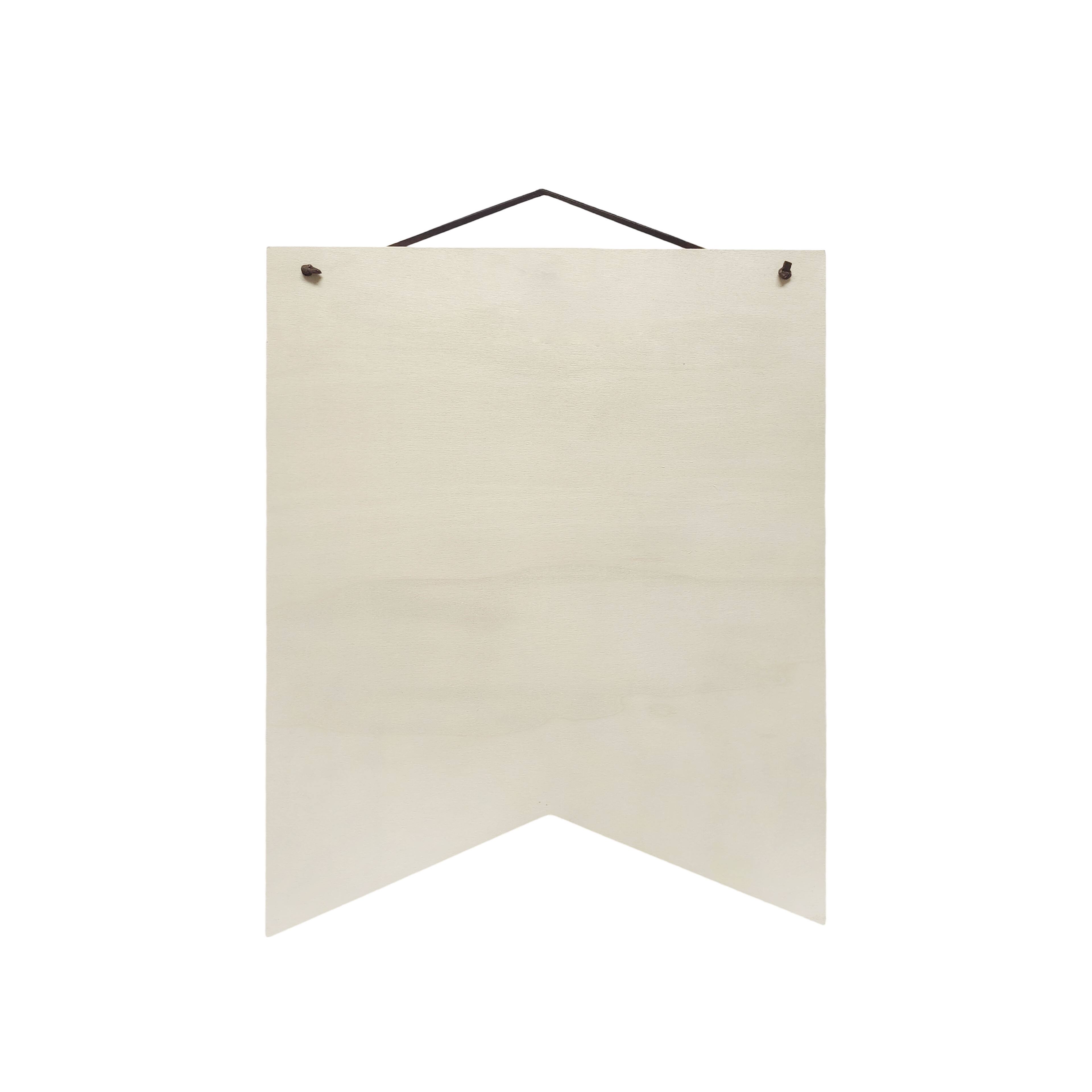 12 Pack: 14.75" Unfinished Wood Ribbon Plaque by Make Market®