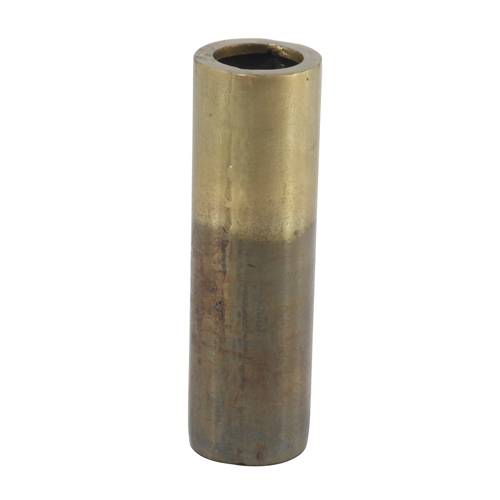 14" Brown Aluminum Rustic Vase