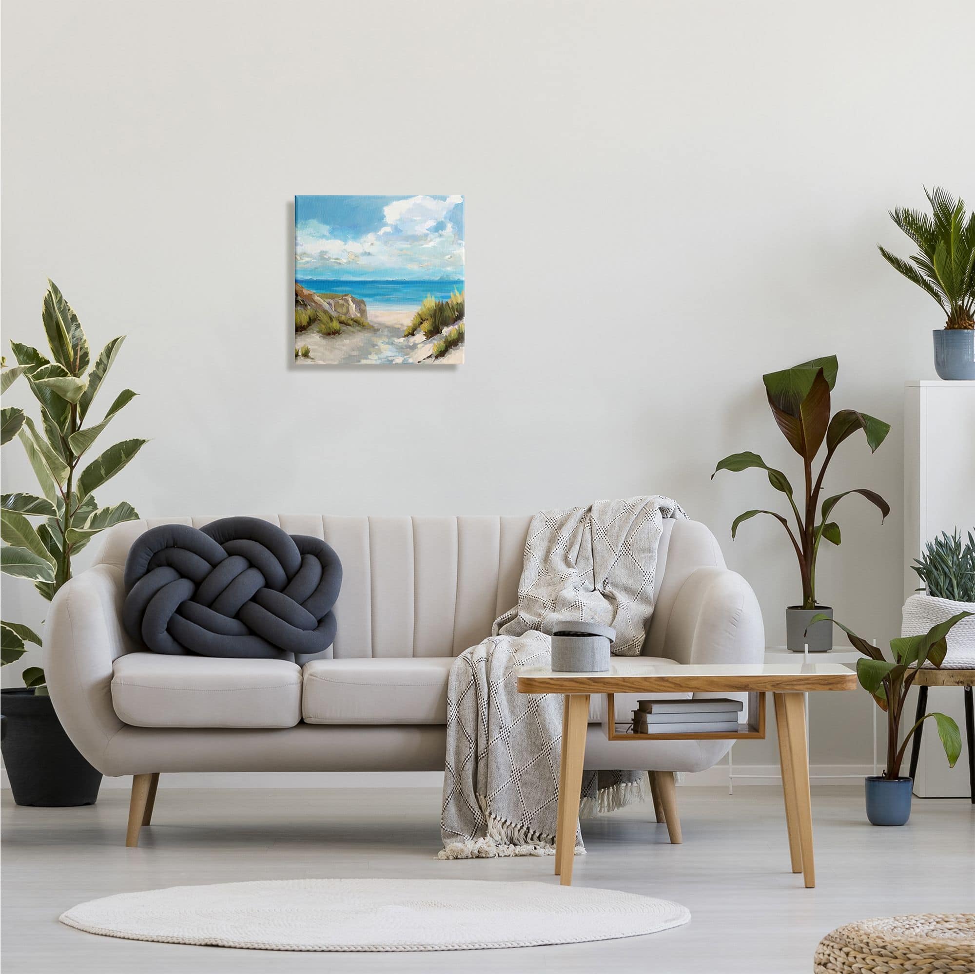 Stupell Industries Coastal Path to Beach Nautical Grass Cloudy Summer Sky Canvas Wall Art