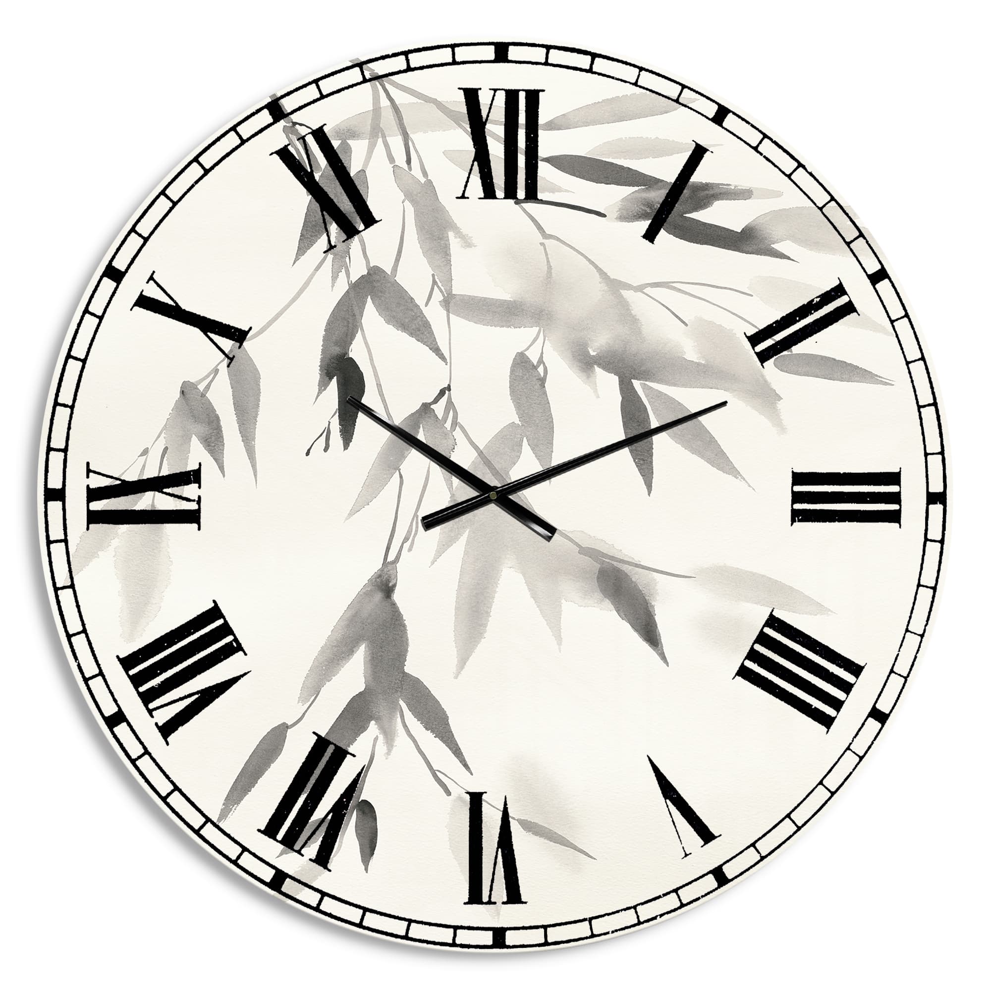 Designart 'Simplist Bamboo Leaves Iv Lodge Wall Clock