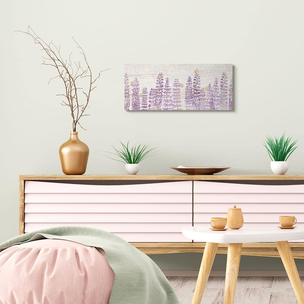 Stupell Industries Rustic Purple Lilac Florals and Honey Bees Canvas Wall Art