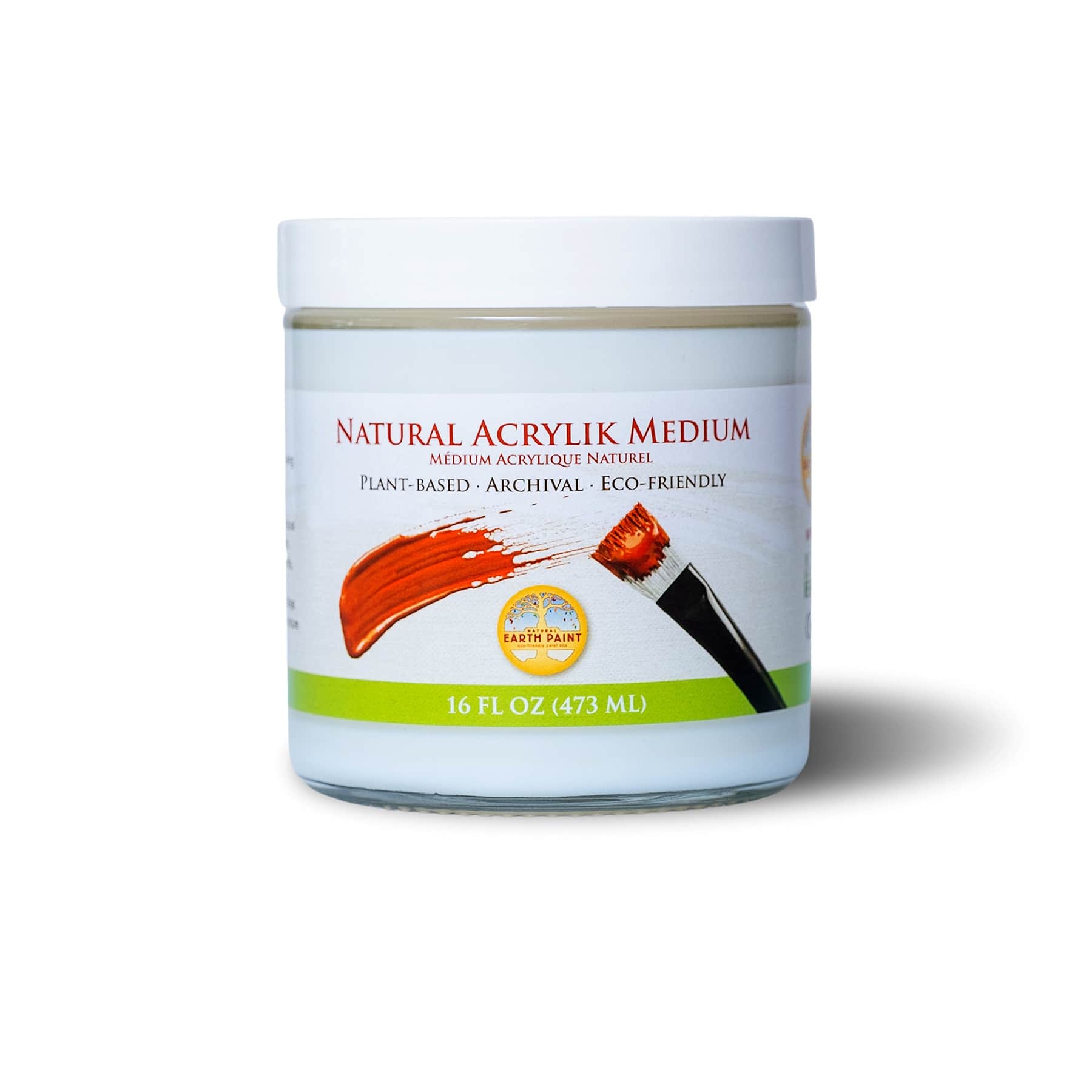 Natural Earth Paint 16oz. Natural Acrylik Medium Glass Jar