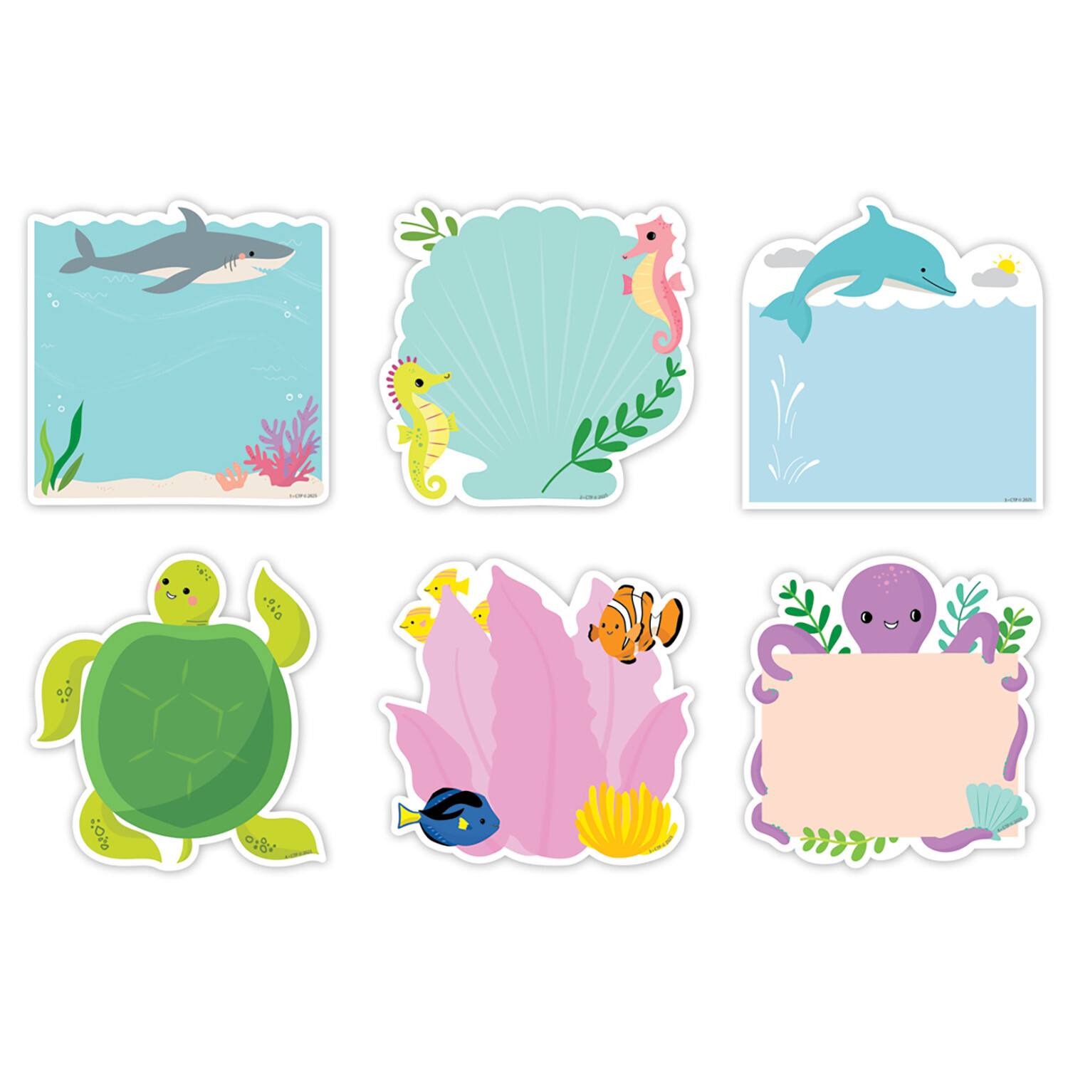 Creative Teaching Press® Sea Friends 6" Designer Cut-Outs, 36 per Pack, 3 Packs