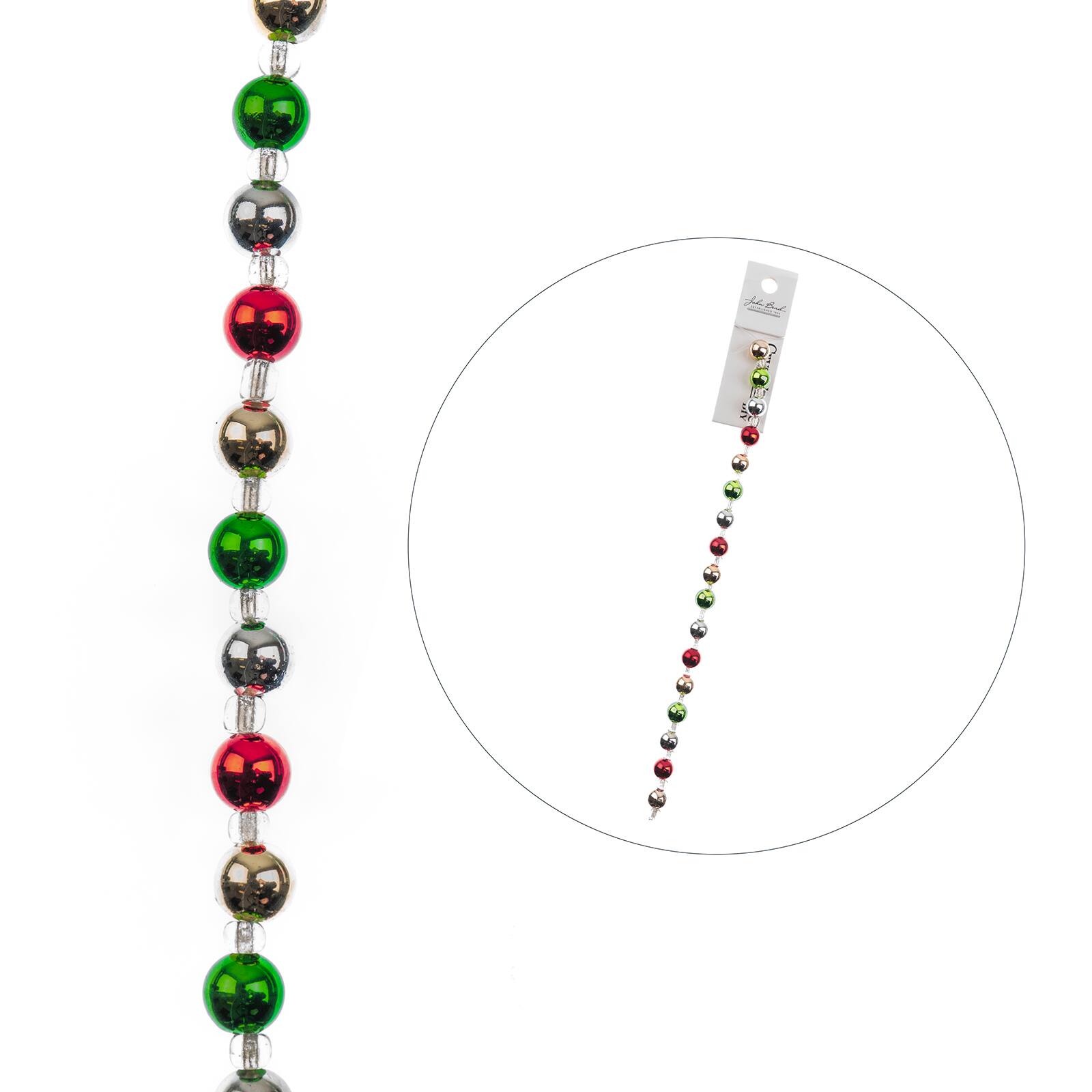 Crystal Lane DIY Holiday Christmas 7" Designer Acrylic Baubles Bead Strand