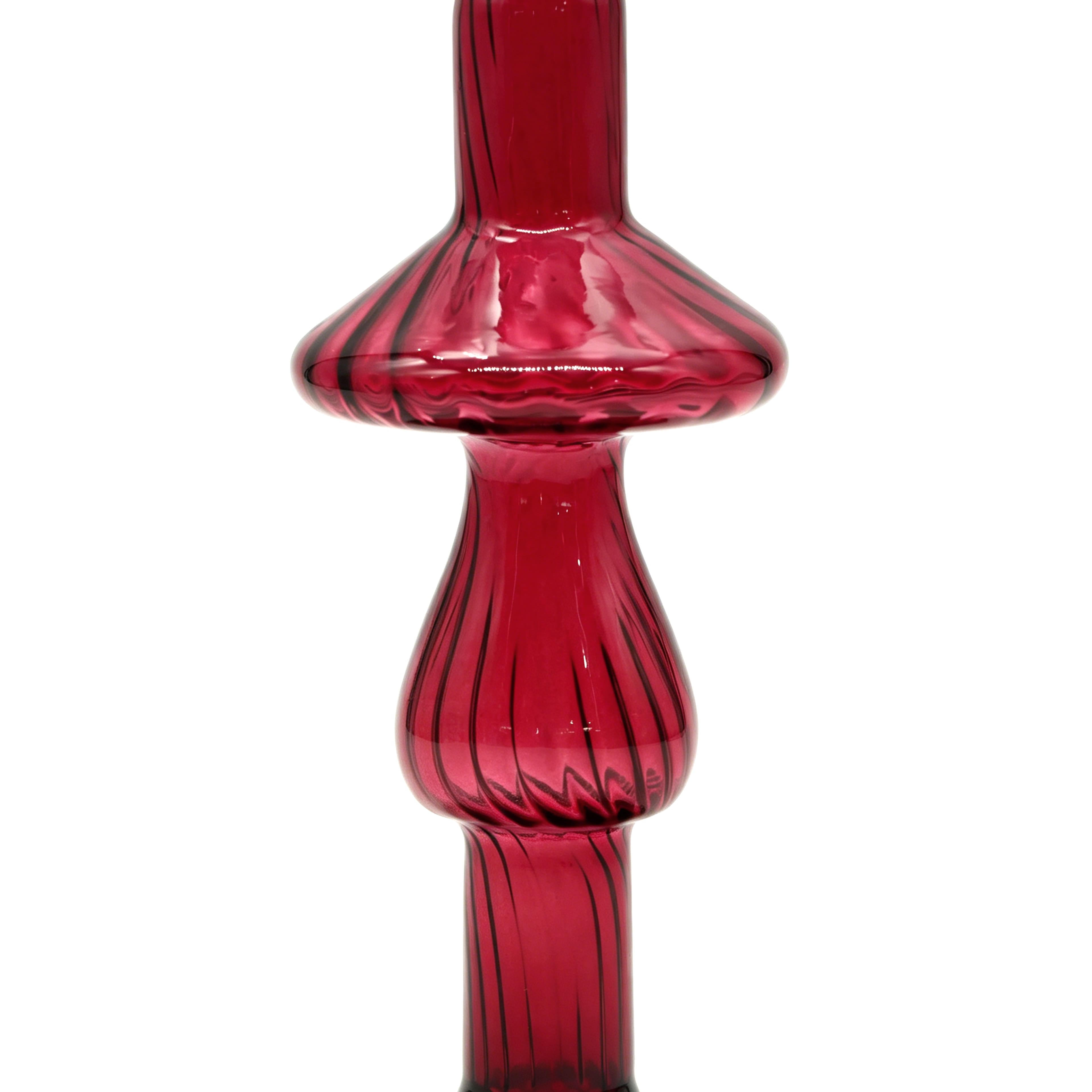 6.25" Burgundy Mushroom Glass Taper Candle Holder by Ashland®