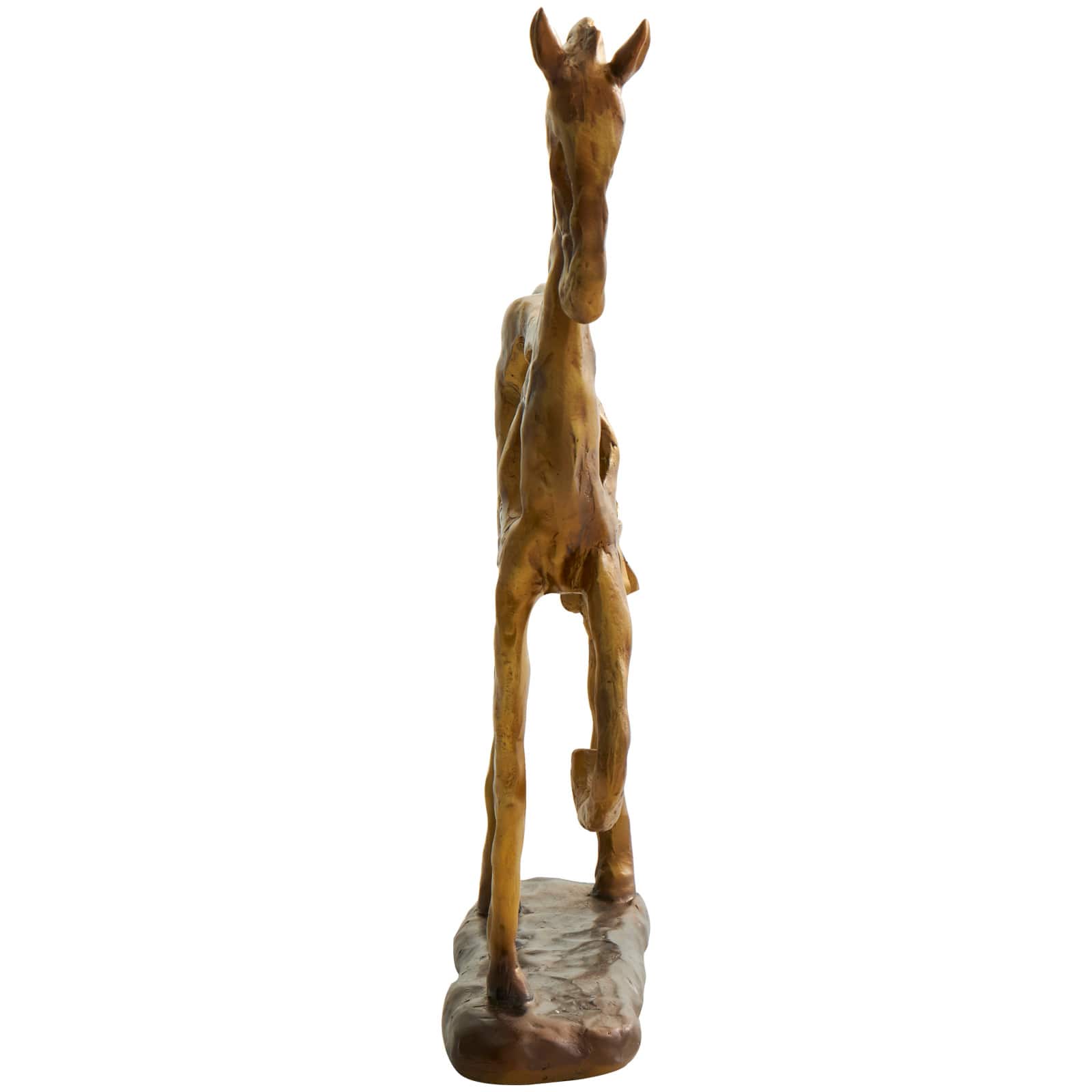 13" Gold Horse Slim Frame Textured Sculpture