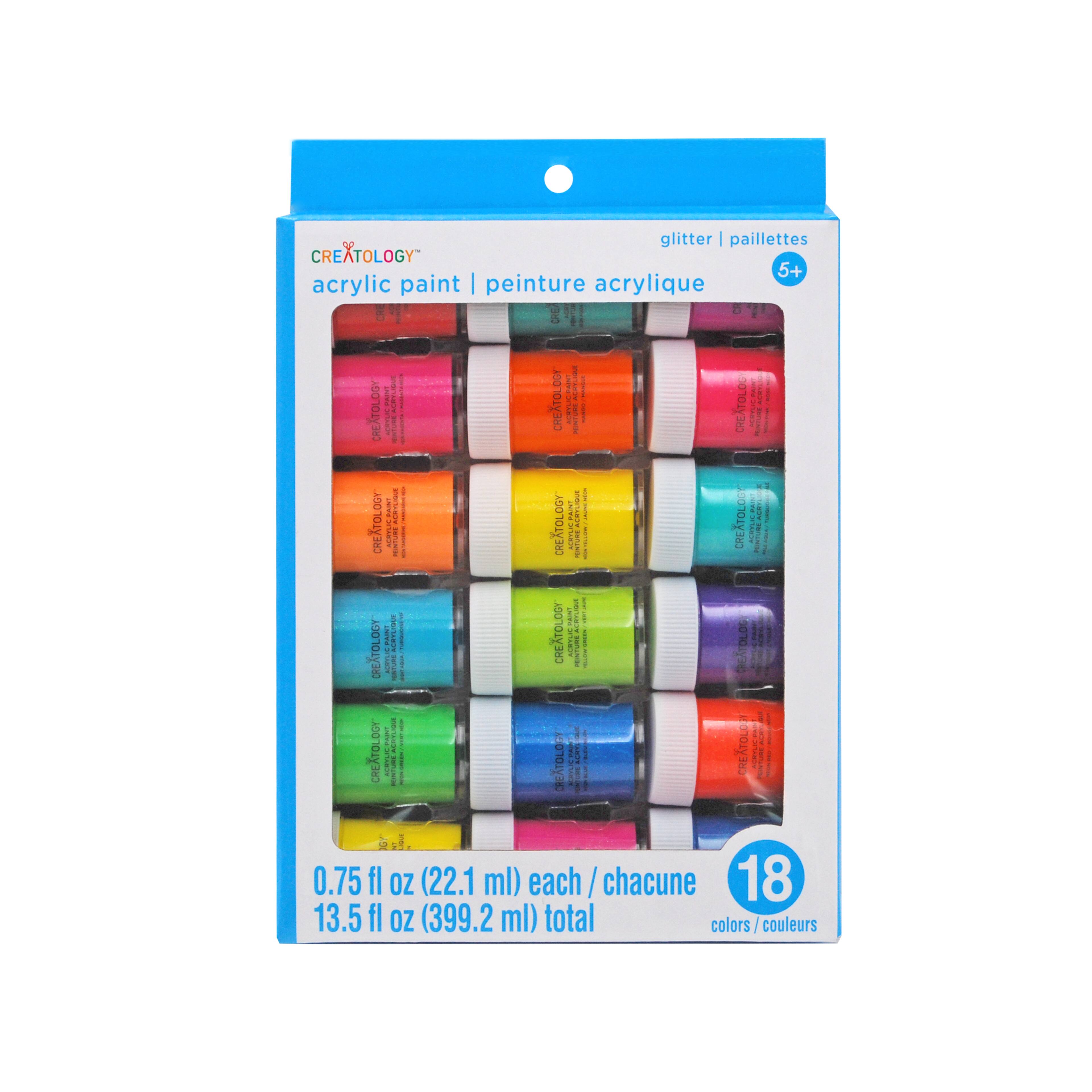 6 Packs: 18 ct. (108 total) Bright Glitter Acrylic Paint Set by Creatology™
