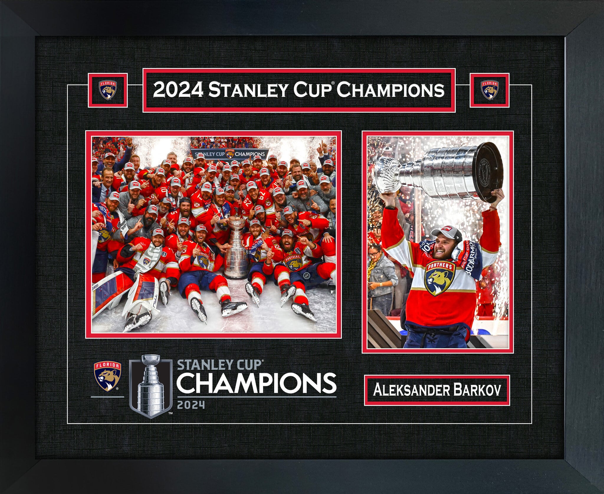Florida Panthers 18" x 22" Double Photo Frame 2024 Stanley Cup Collage 22" x 18"
