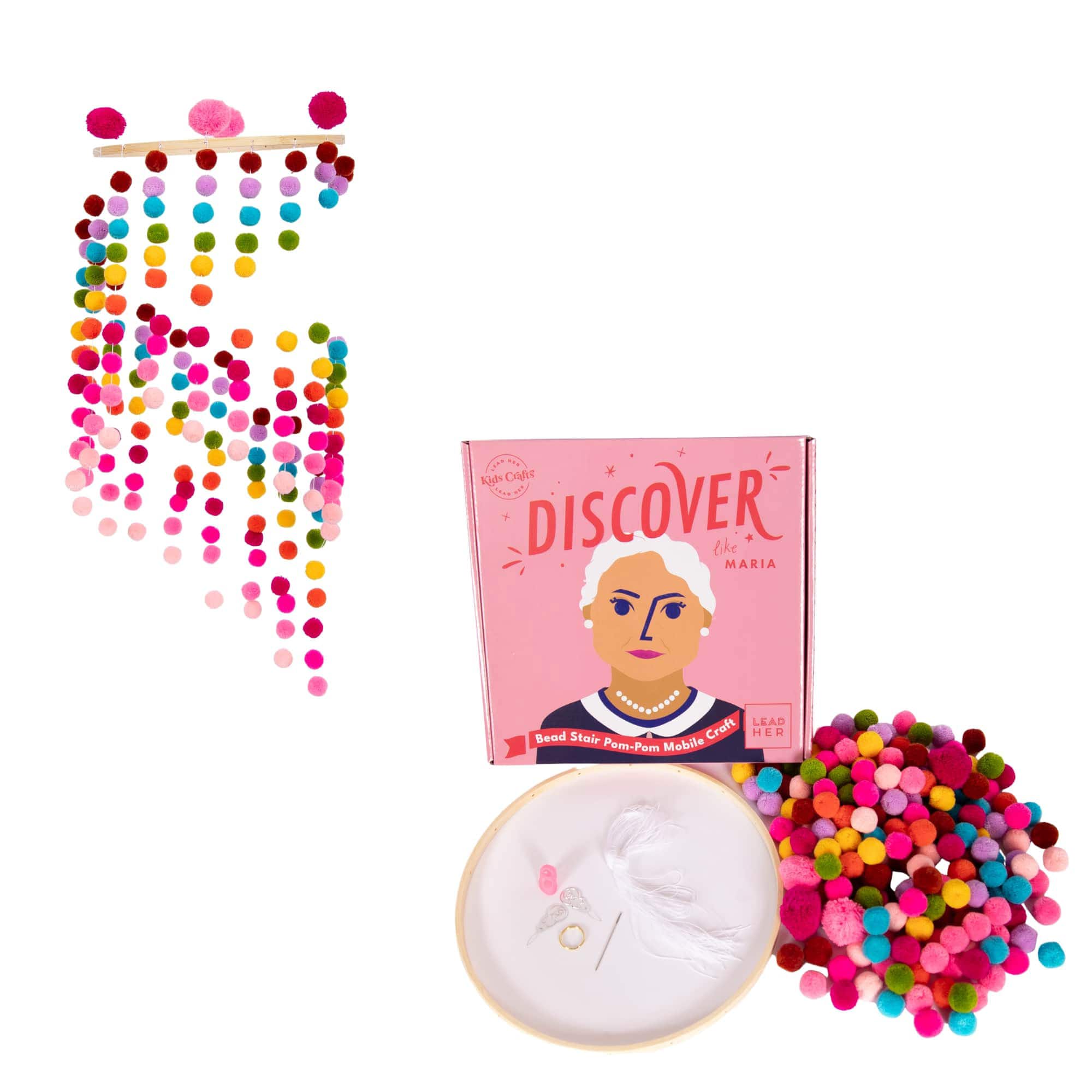 Kids Crafts Discover Like Maria Bead Stair Pom Pom Mobile Craft Kit