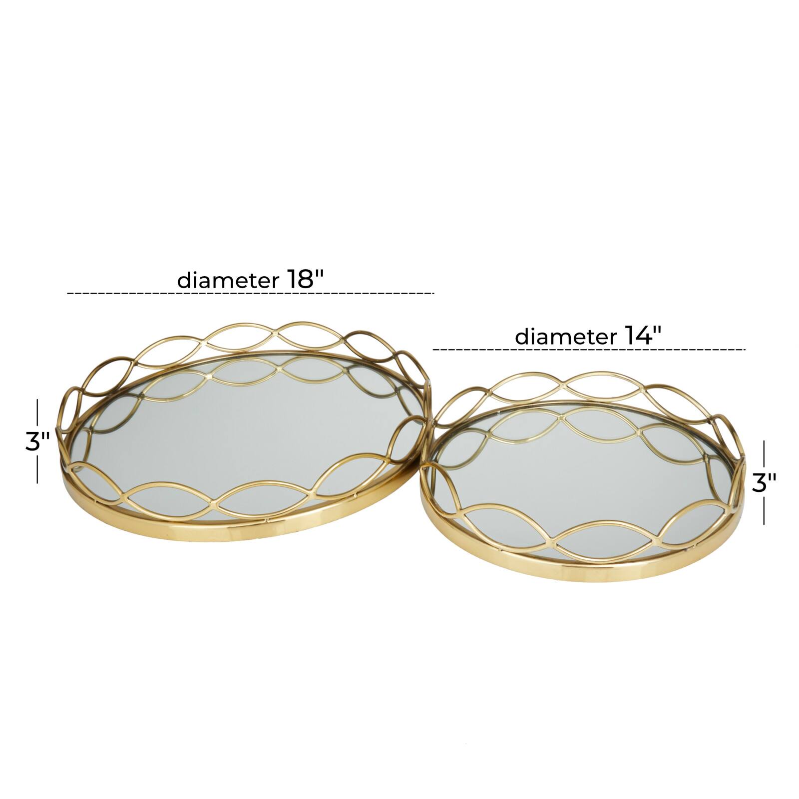 Contemporary Metal Tray Set