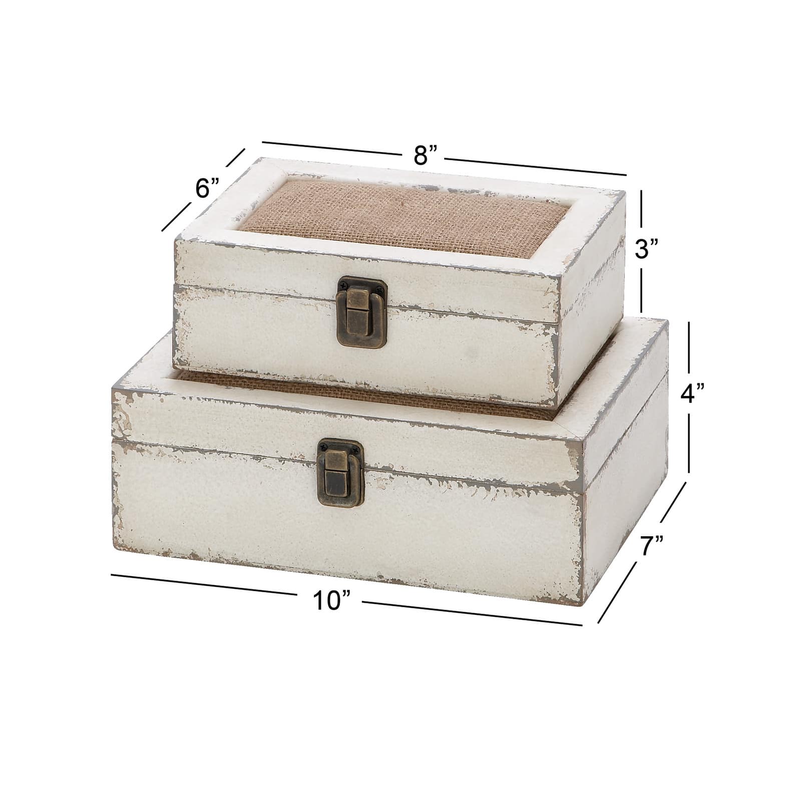 White Wood Farmhouse Box Set, 8" & 10"