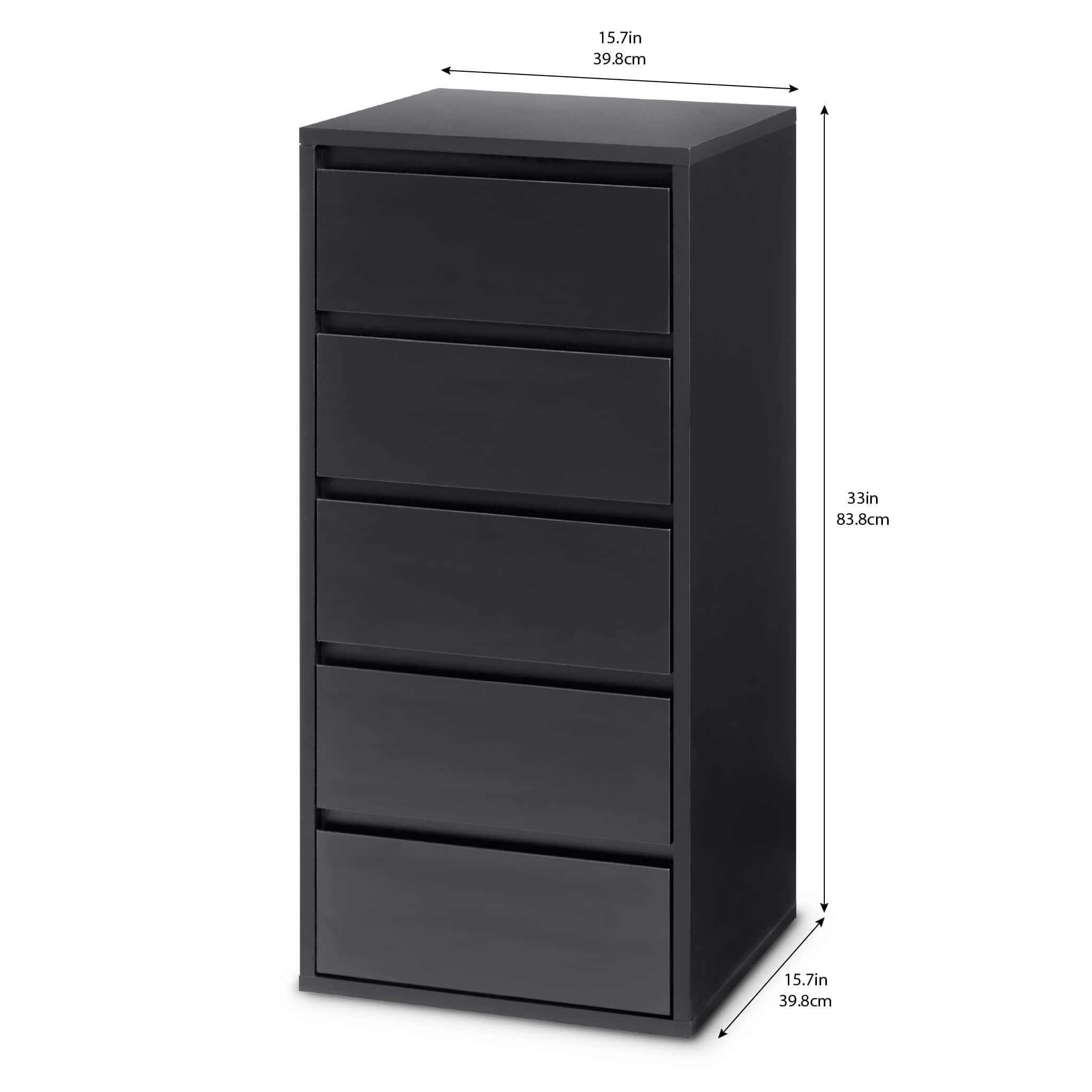 Make Station 5-Drawer Modular Chest by Simply Tidy®, Color: Black