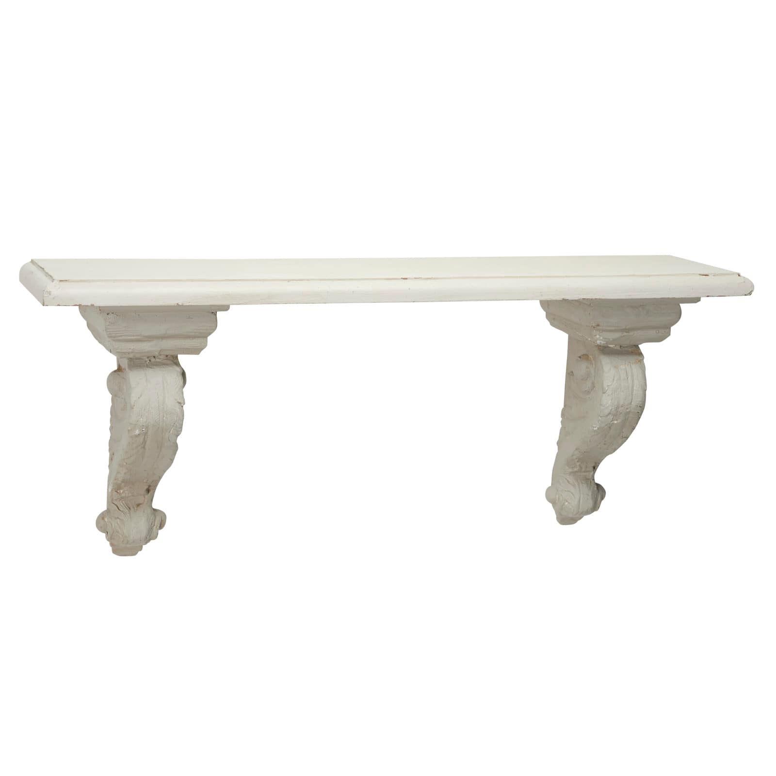 32" White Wood Farmhouse Wall Shelf