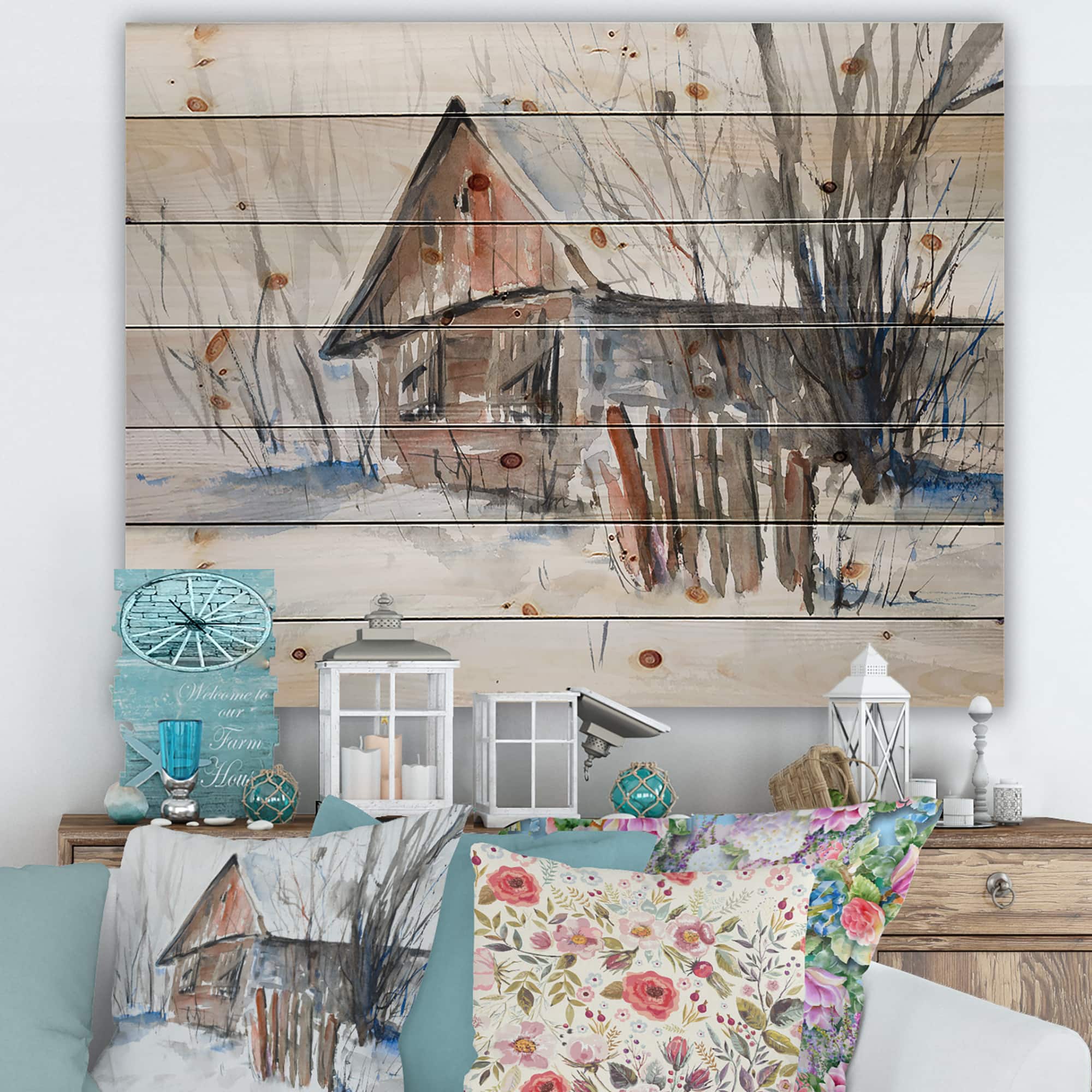 Designart - Old Abandoned Wooden House In Winter Picture
