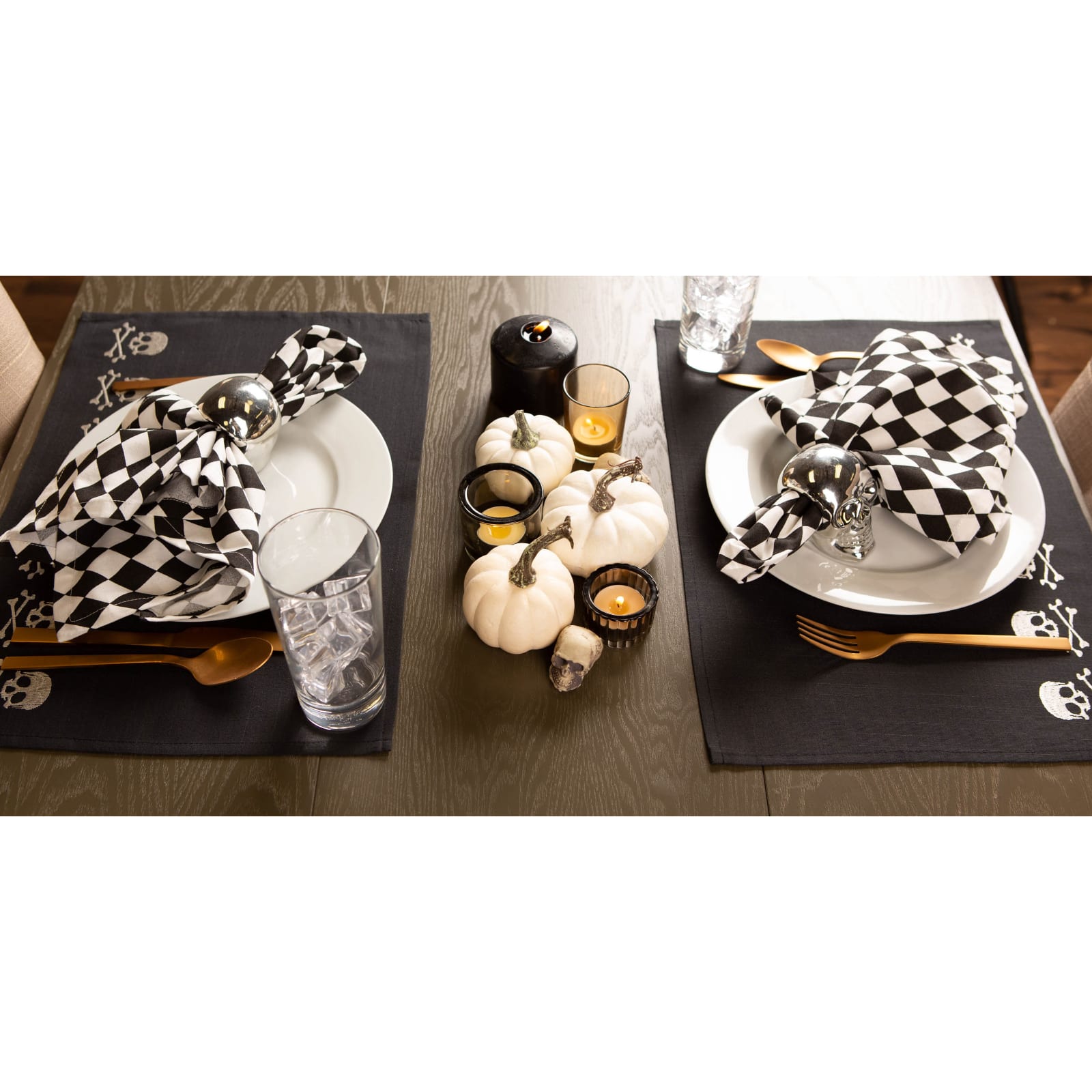DII® Skulls Embroidered Placemats, 4ct.