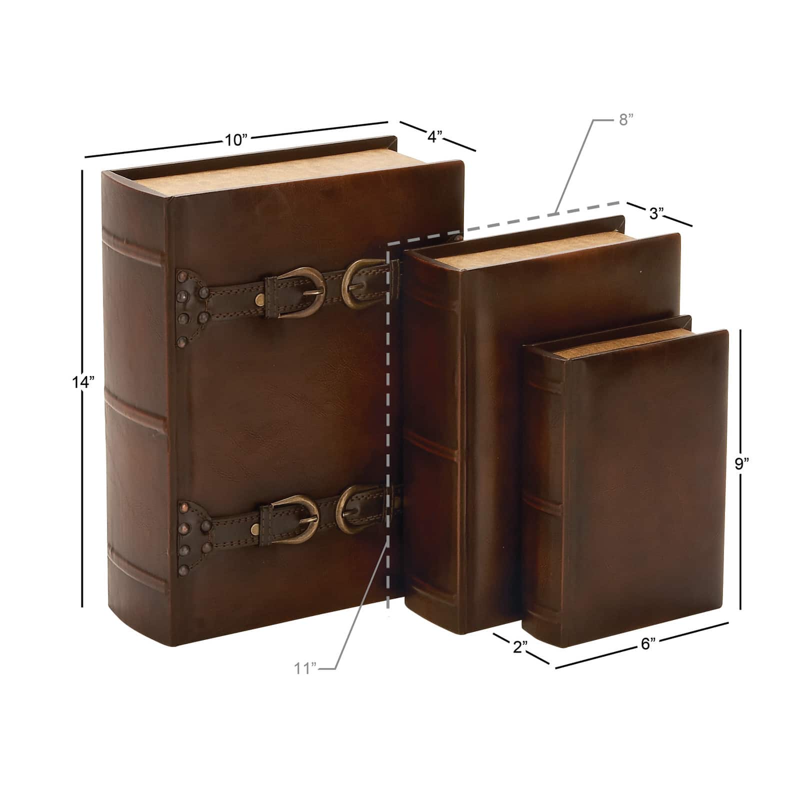 Dark Brown Traditional Wood Box Set