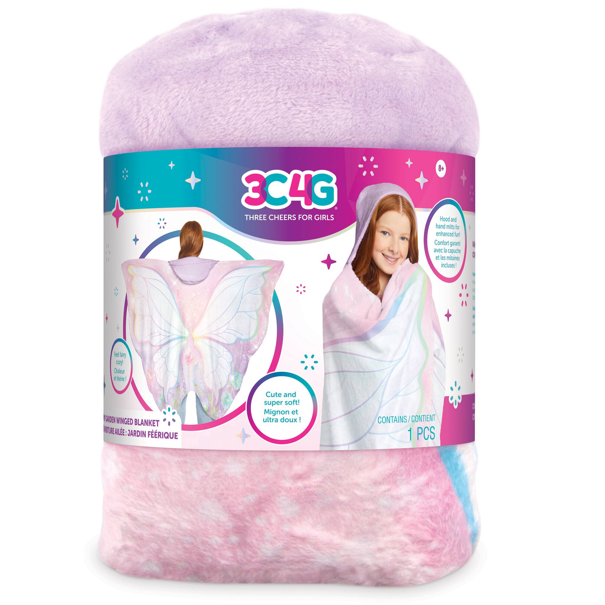 Make It Real™ 3C4G® Fairy Garden Wings Hooded Blanket with Hand Mitts