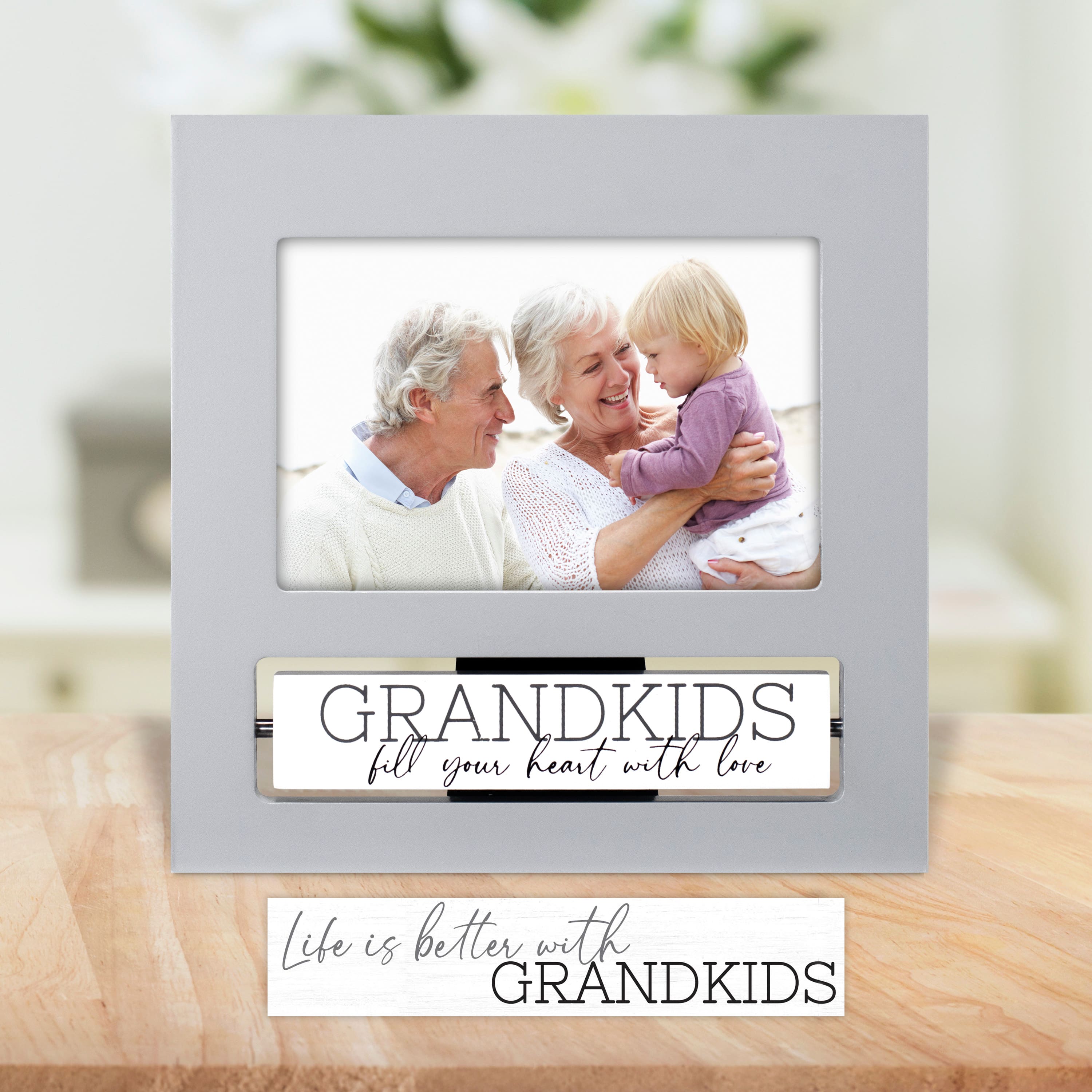 Malden International Designs Grandkids Gray 4" x 6" Flip It Frame