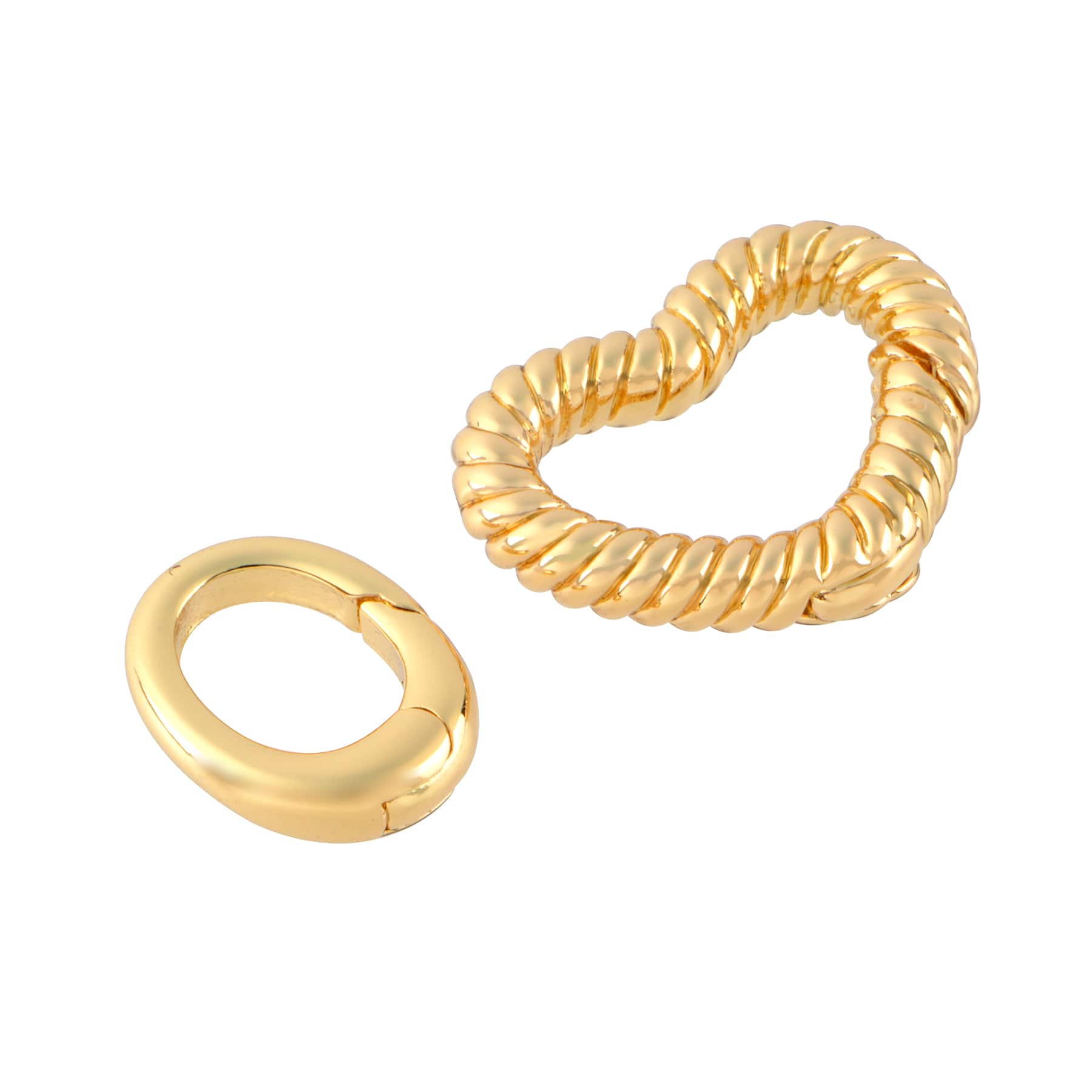 Rope-Twist Heart Metal Clasp Charm Connector Set by Bead Landing™