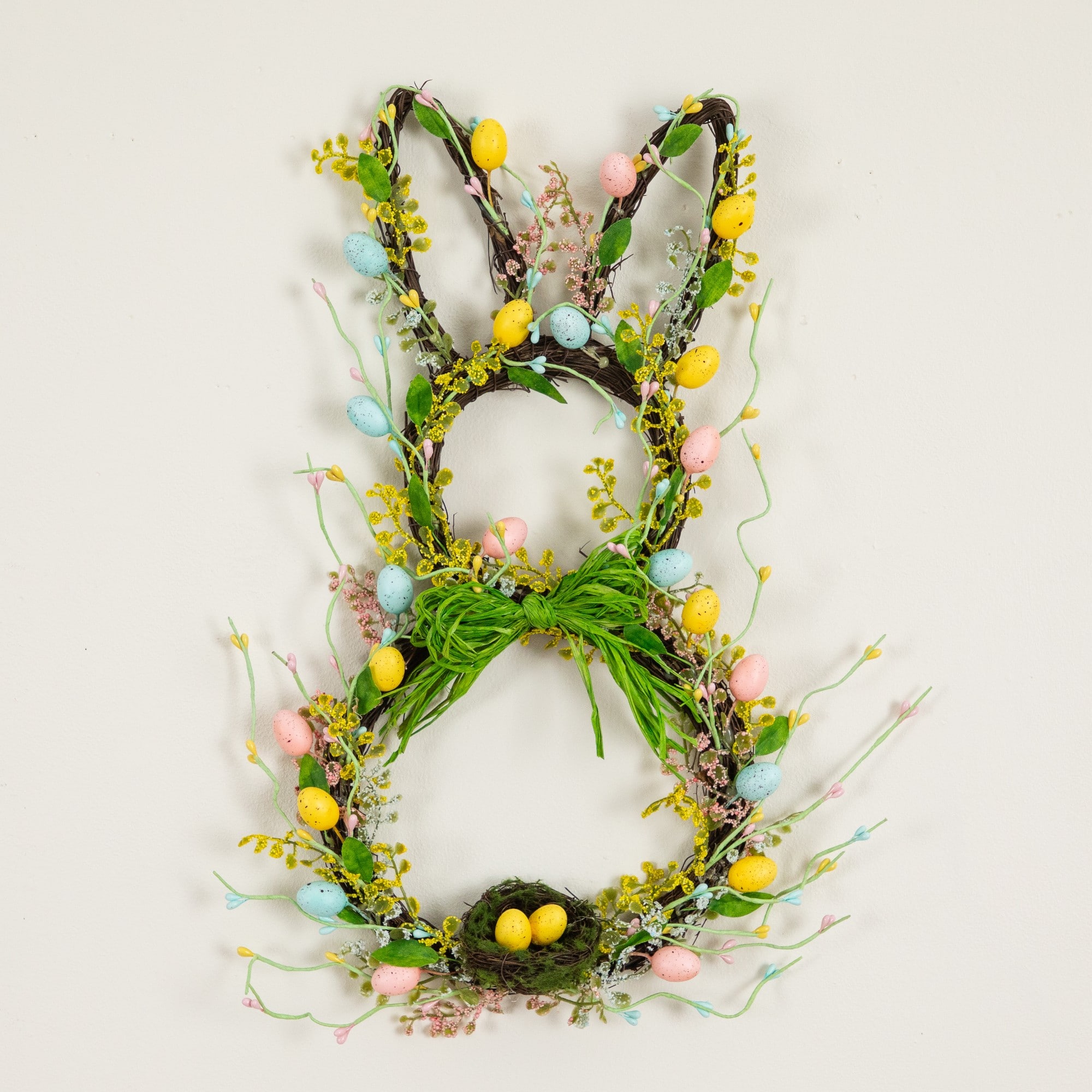 22" Artificial Easter Bunny Shaped Wreath