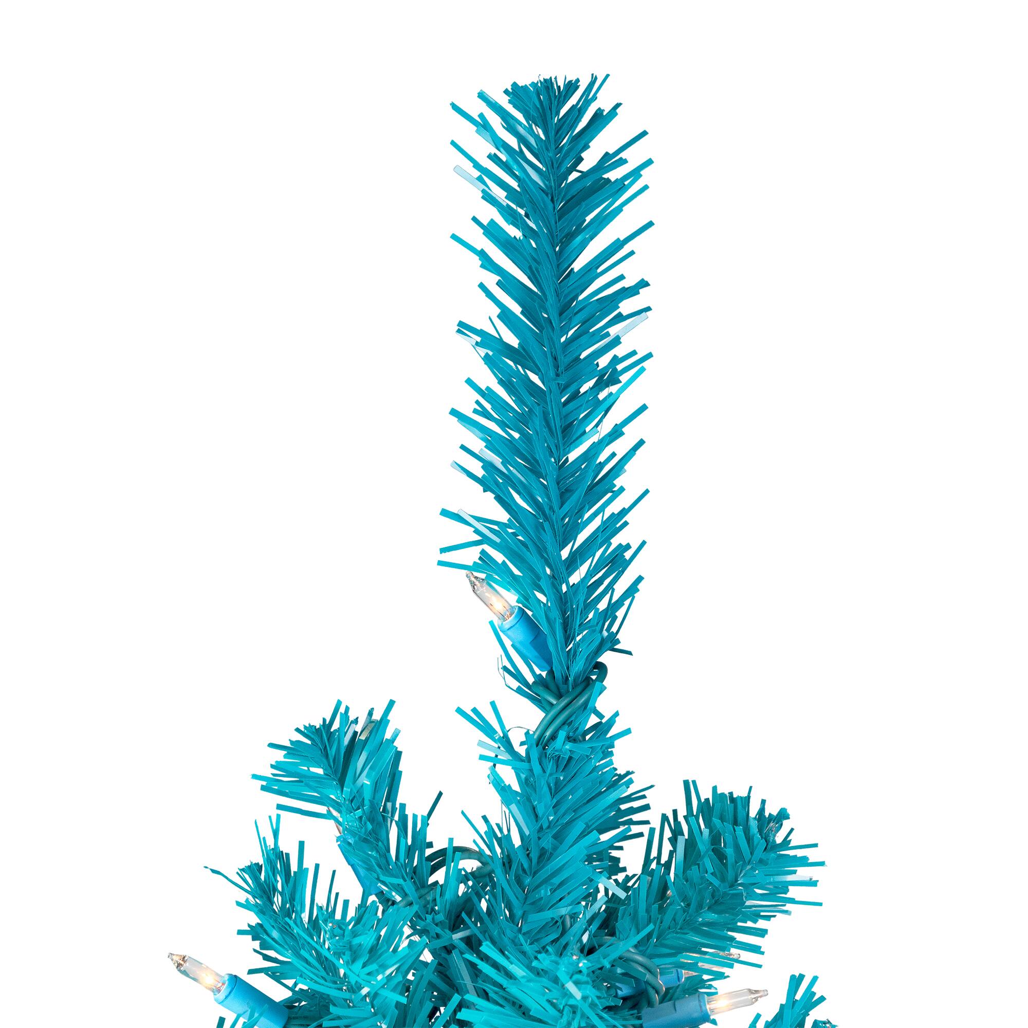4ft. Pre-Lit Medium Turquoise Pine Artificial Christmas Tree, Clear Lights