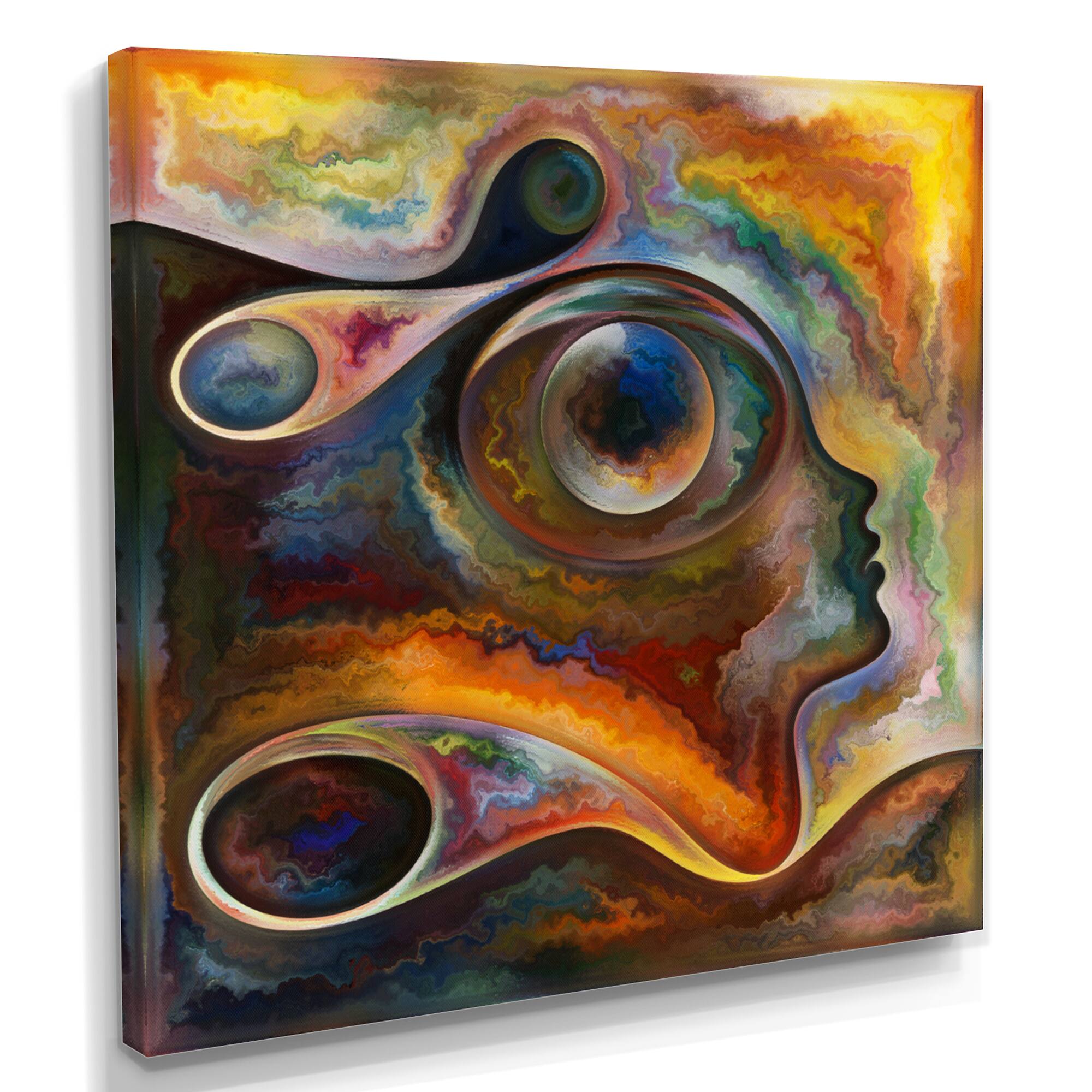 Designart - Inner Reality Landscape Painting - Modern & Contemporary Canvas Wall Art Print