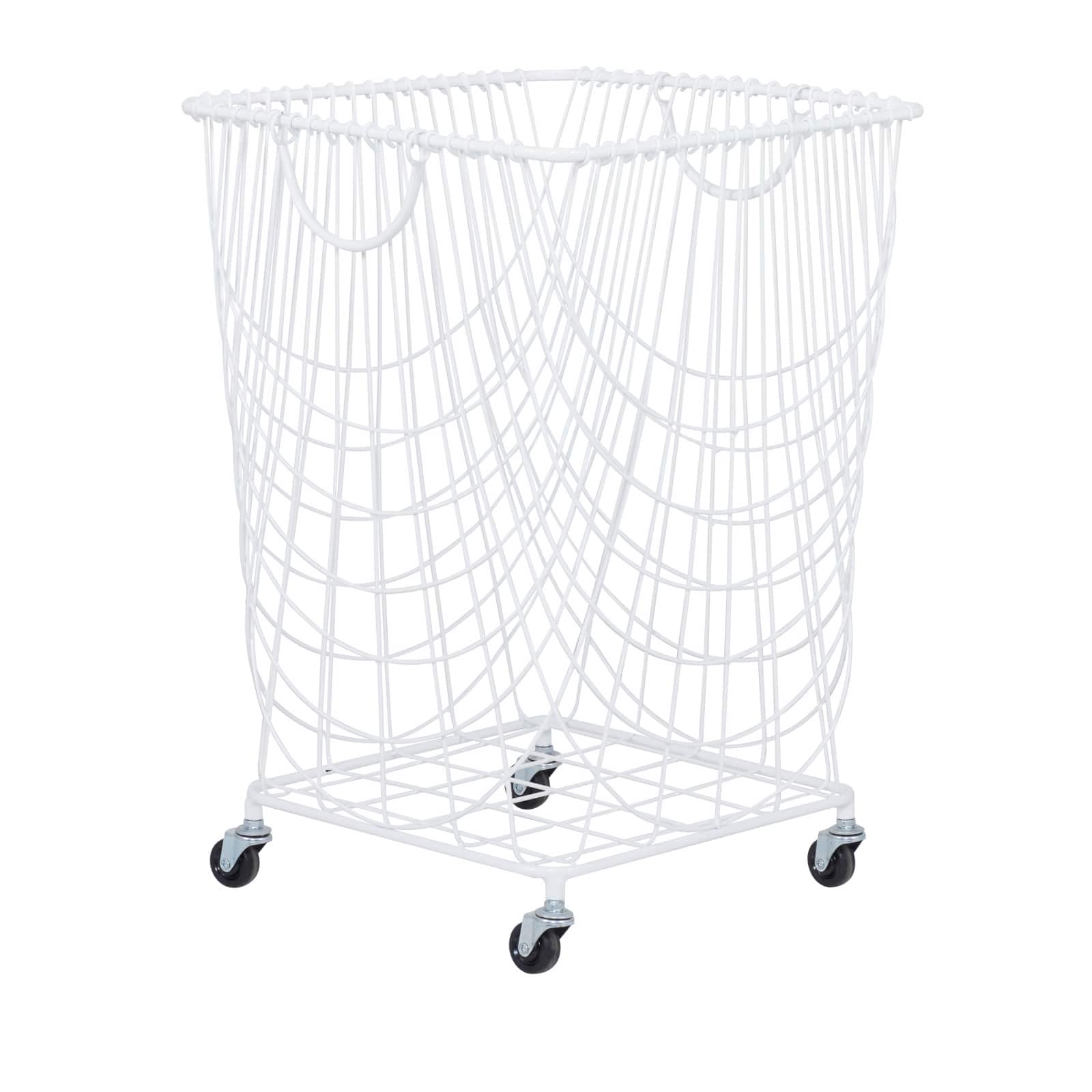 White Iron French Country Storage Cart, 17" x 17" x 17"