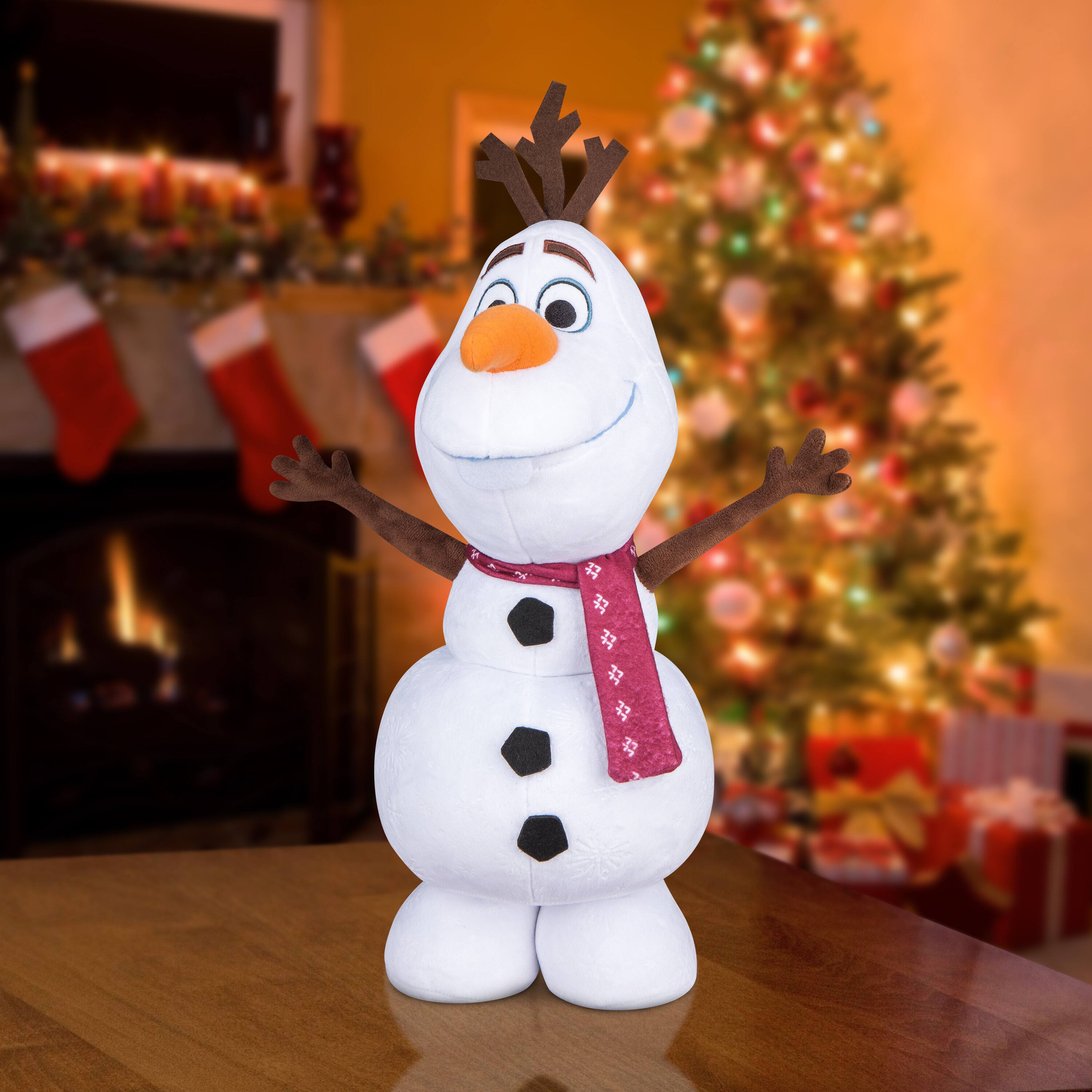 19.75" Disney® Olaf with Red Scarf Holiday Greeter