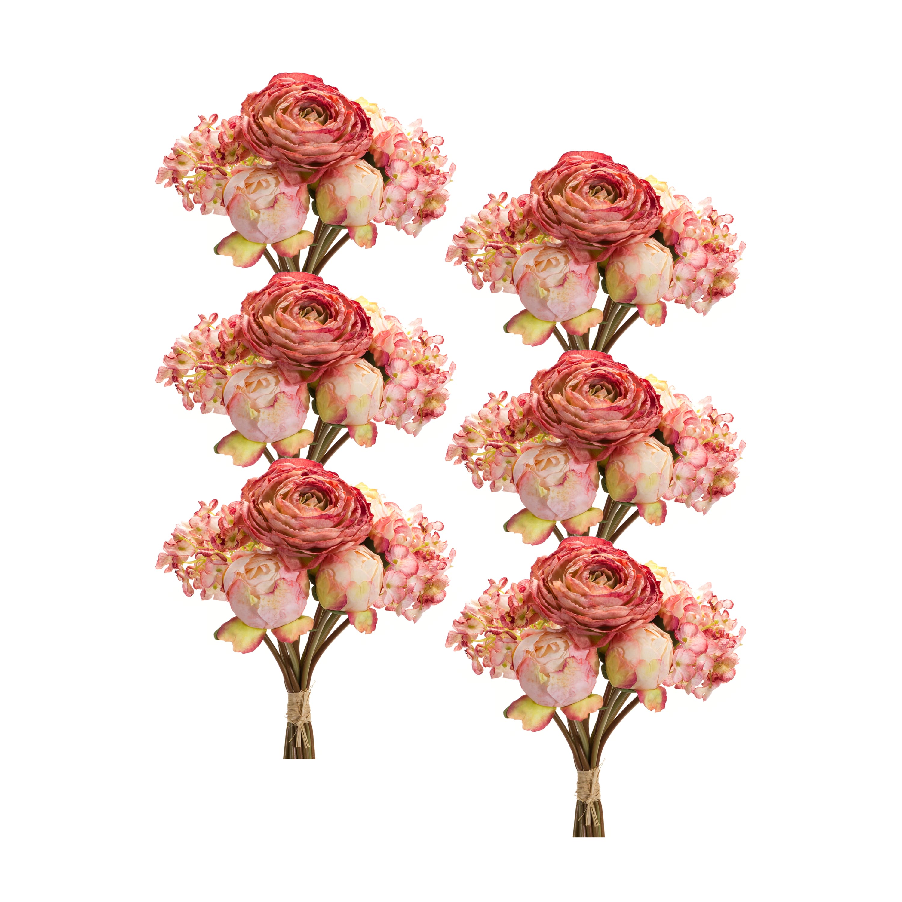 Pink Peony & Hydrangea Bouquet Set