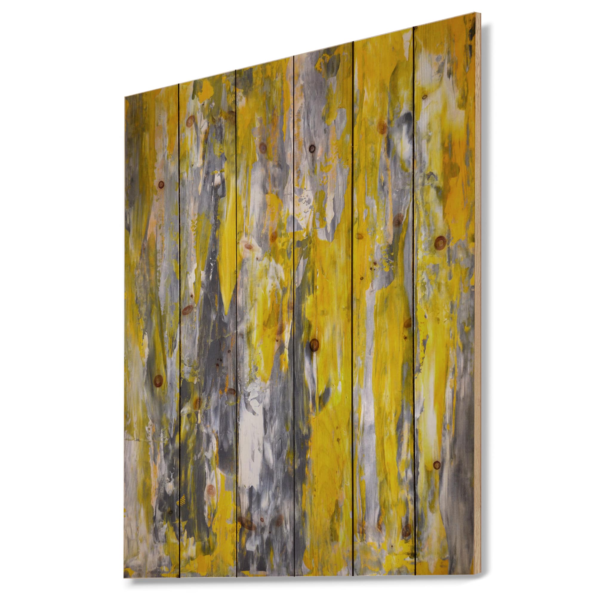Designart - Grey and Yellow Abstract Pattern