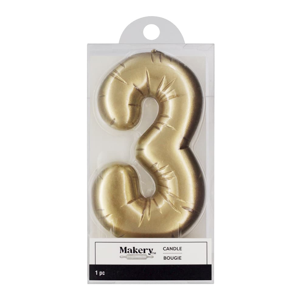 Gold Number Candle by Makery