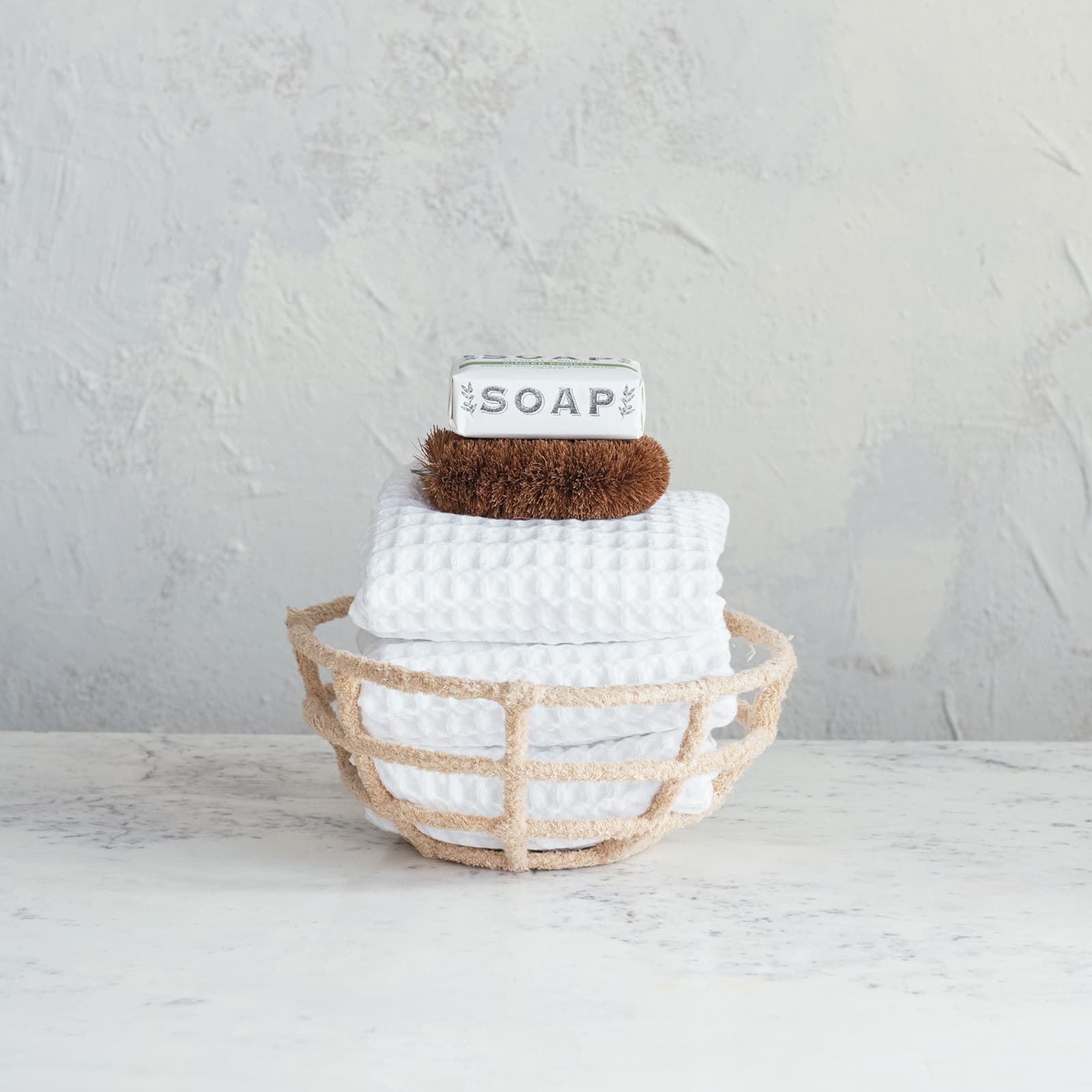 Hello Honey® 10" Wheat Round Cotton-Wrapped Decorative Bowl