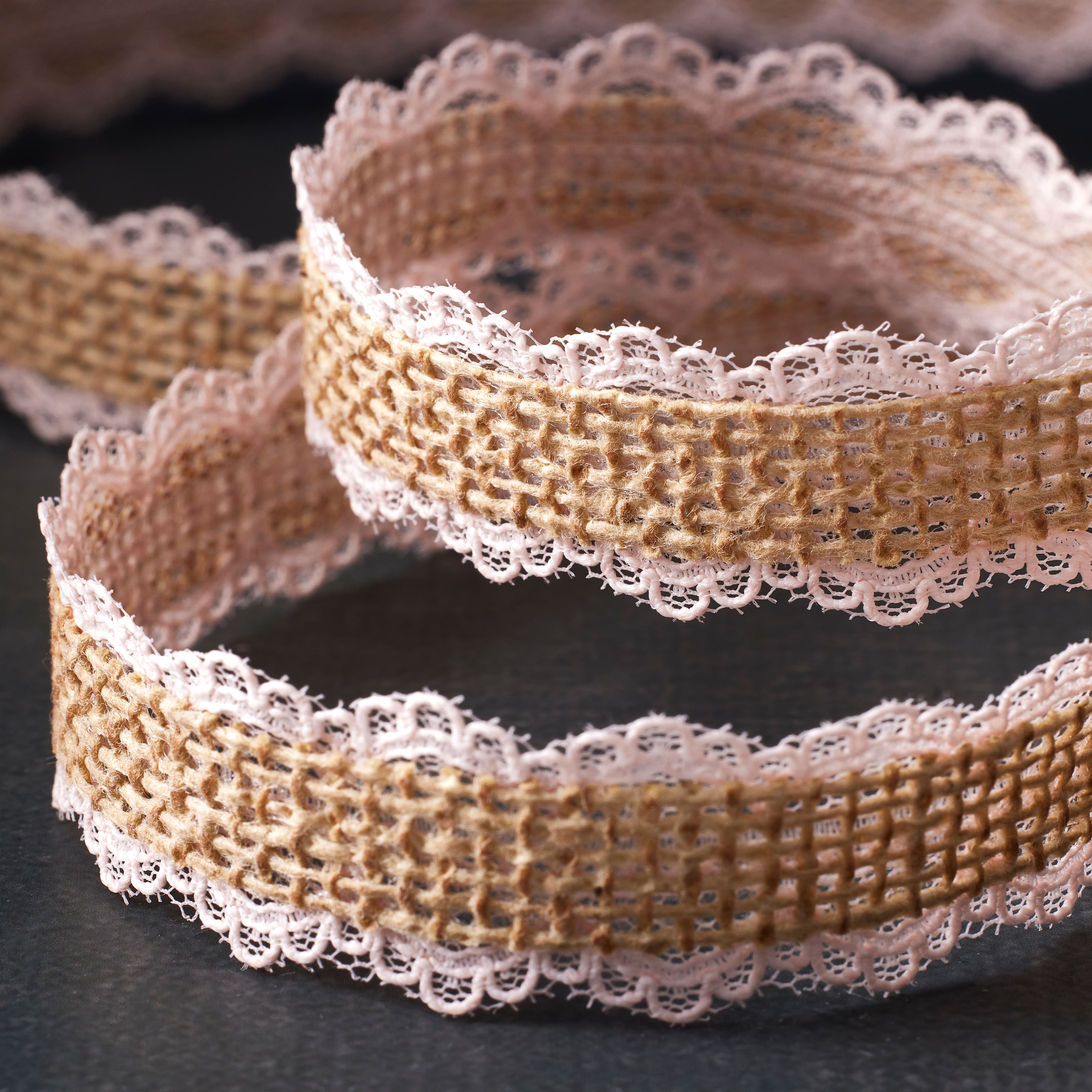 12 Pack: 3/4" x 5yd. Faux Burlap & Lace Ribbon by Celebrate It® Classic