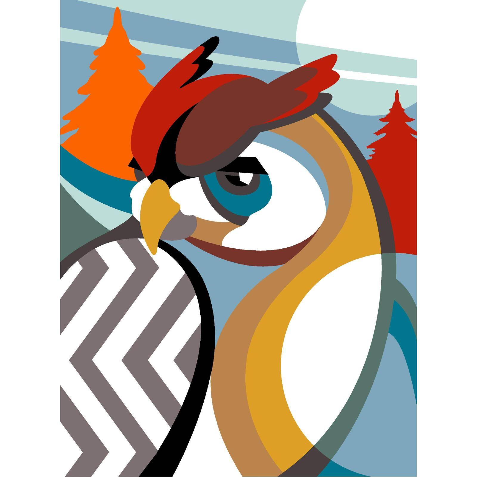 Seg De Paris Owl Art Printed Tapestry Canvas