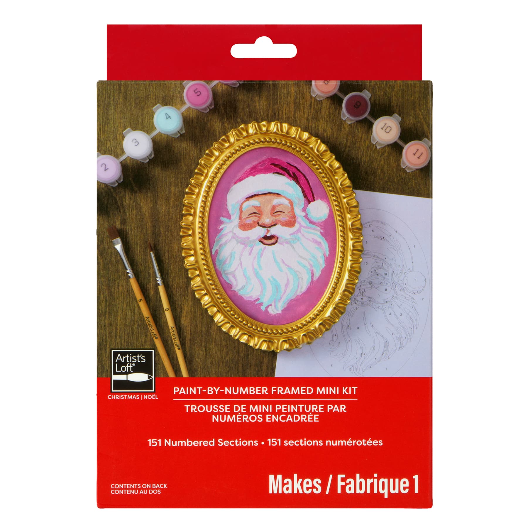 Bright Santa Paint-by-Number Framed Mini Kit by Artist's Loft®