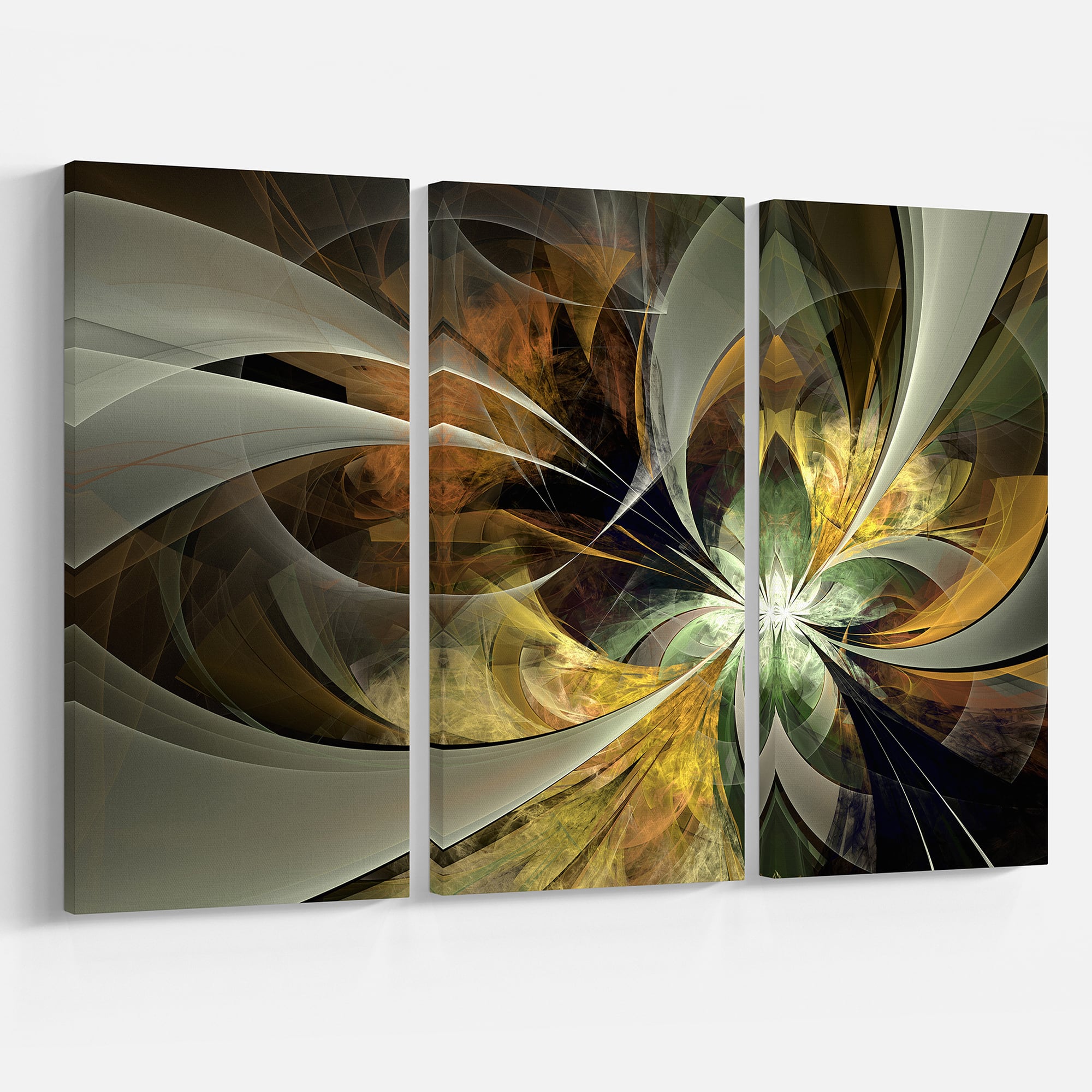 Designart - Symmetrical Gold Fractal Flower