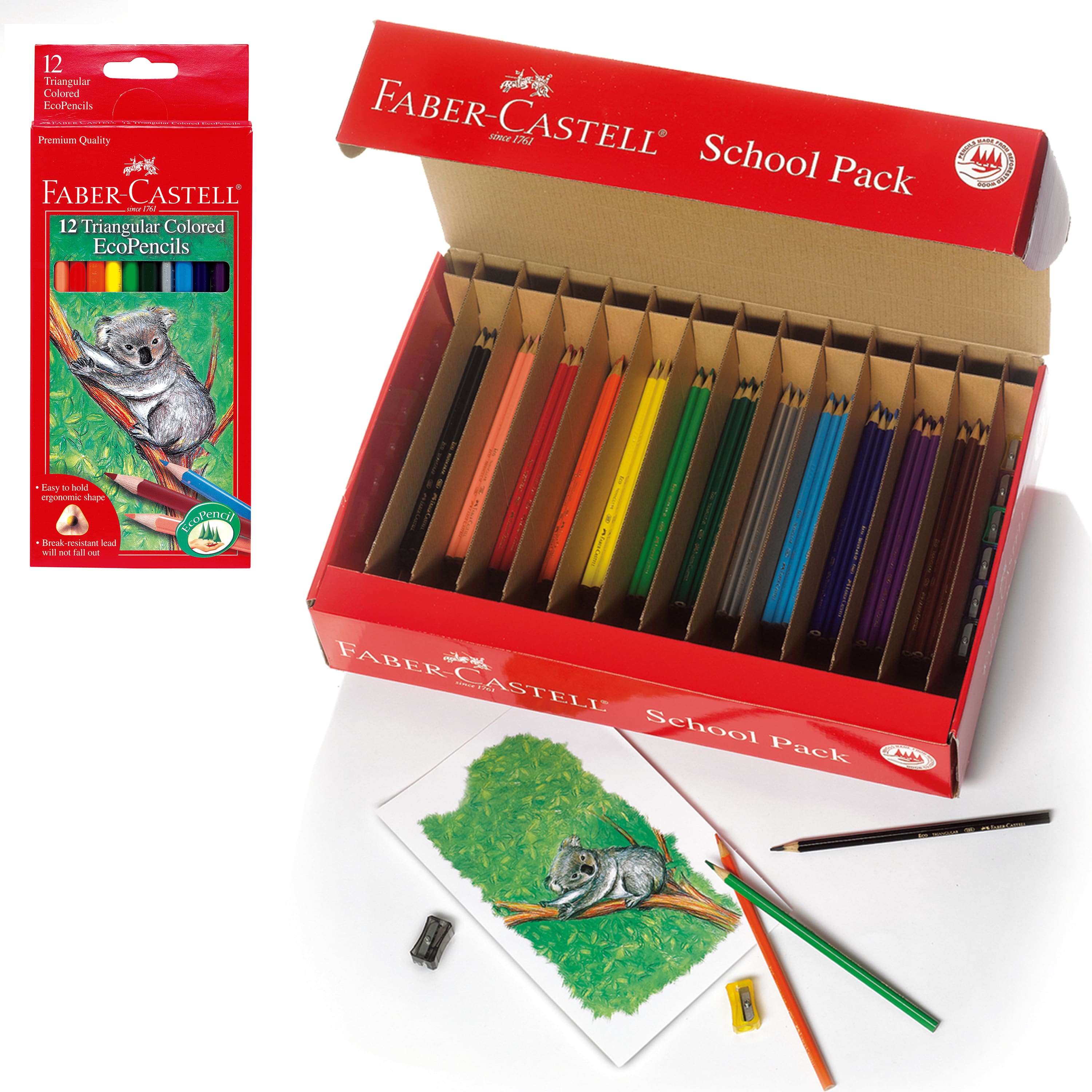 Faber-Castell® 240-Piece Triangular Colored EcoPencils School Pack