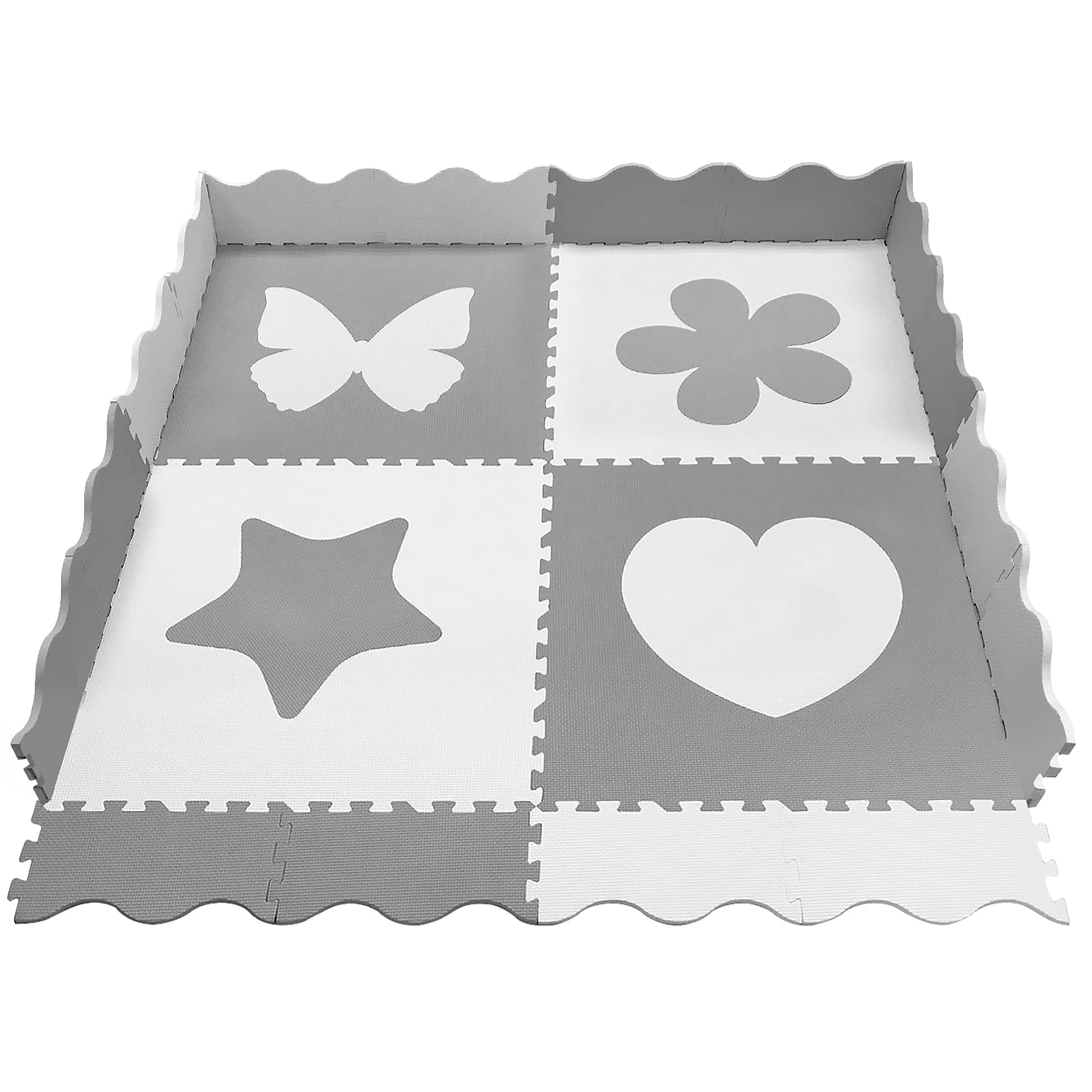 Sorbus 24" Gray & White Interlocking Baby Play Mat