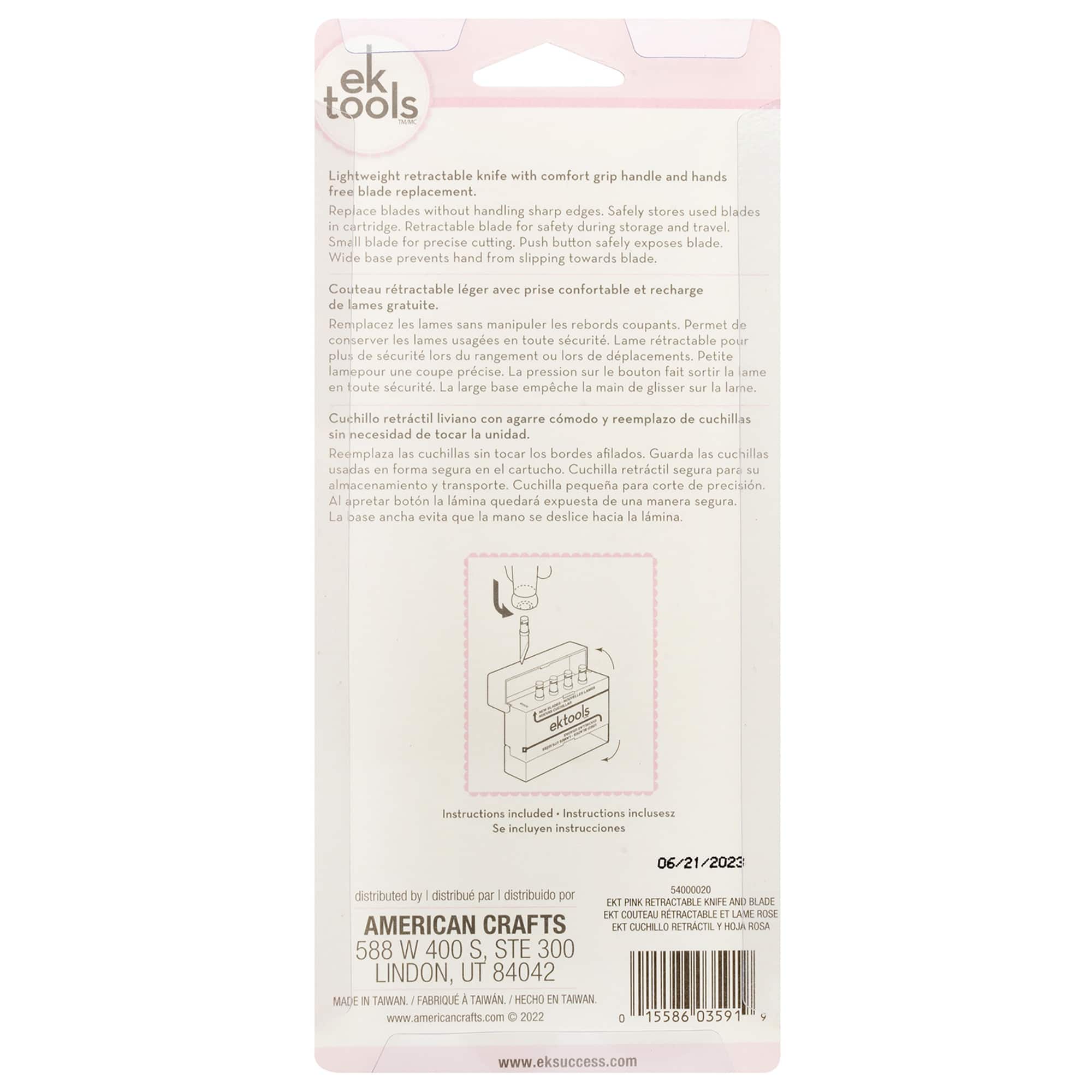 EK Tools Retractable Knife with 5 Replacement Blades