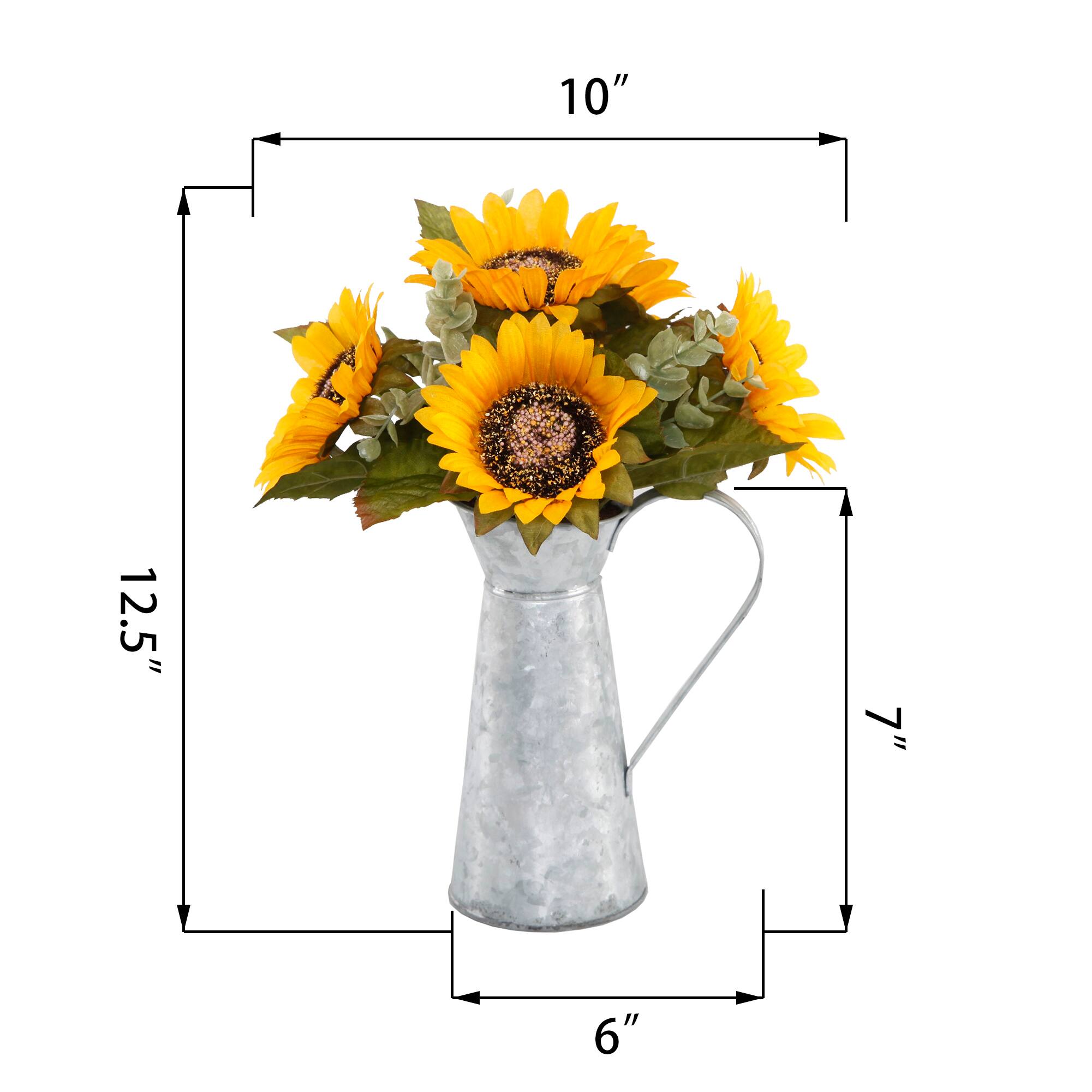 Flora Bunda® 13" Yellow Sunflowers in Watering Tin