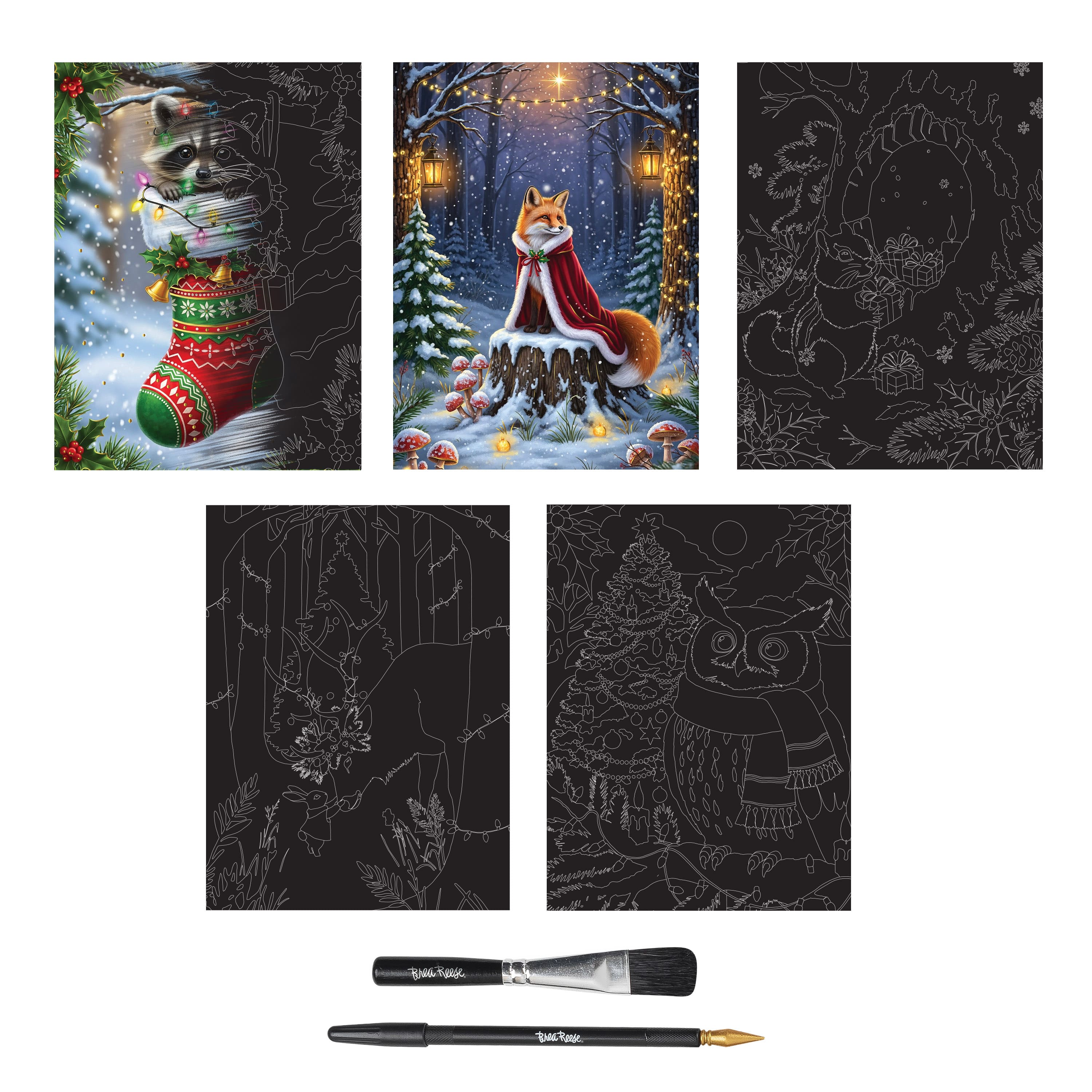 Brea Reese® 9" x 12" Christmas Critters Scratch Art Paper Pad