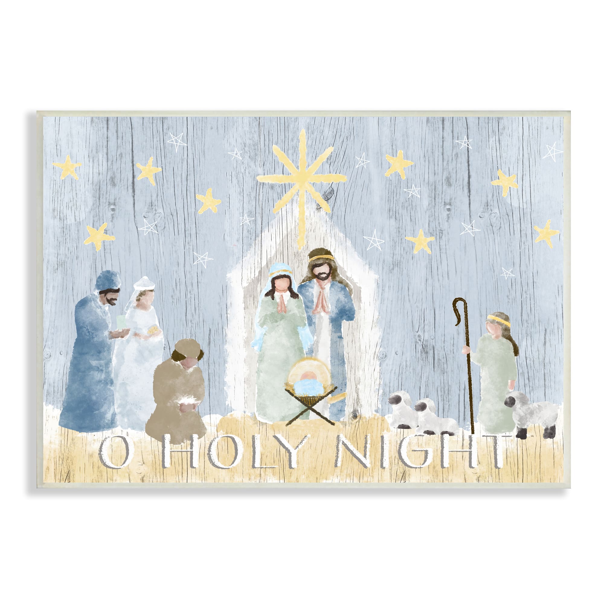 Stupell Industries Nativity Barn Stable Christmas Holiday Wall Plaque