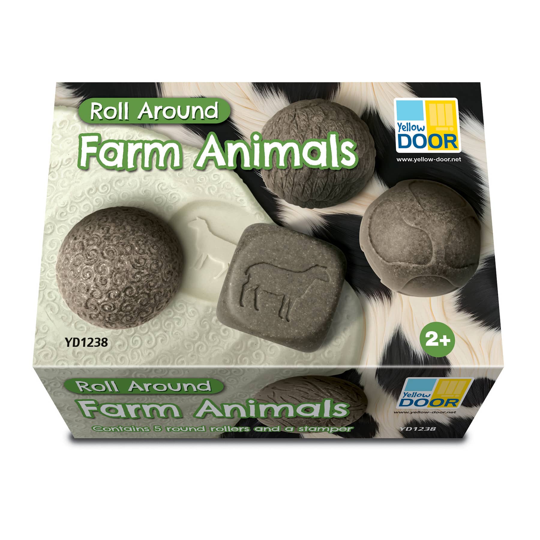 Yellow Door 1.75" Round Roll Around Farm Animals Roller Set