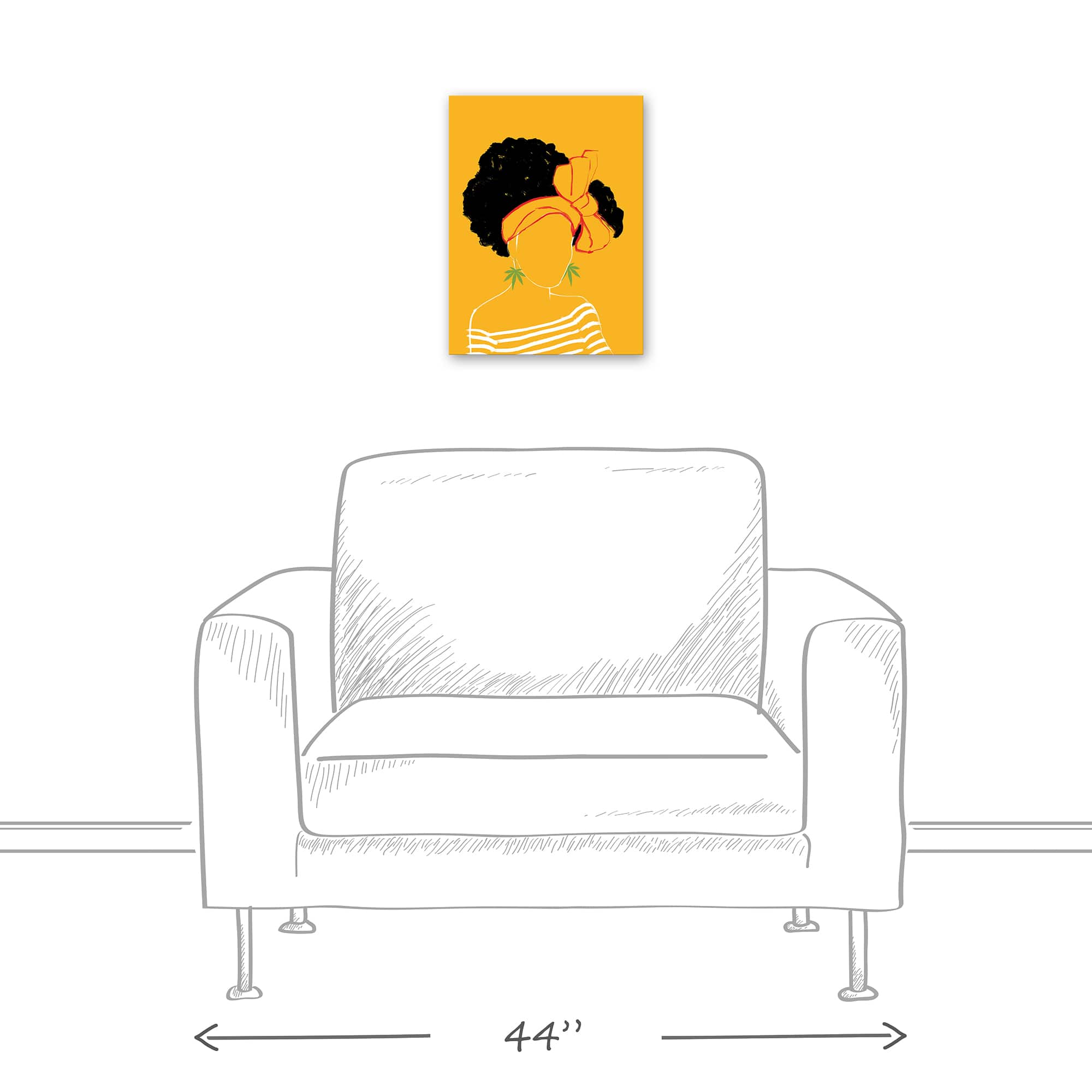 Lady In A Headwrap 12" x 16" Canvas Wall Art